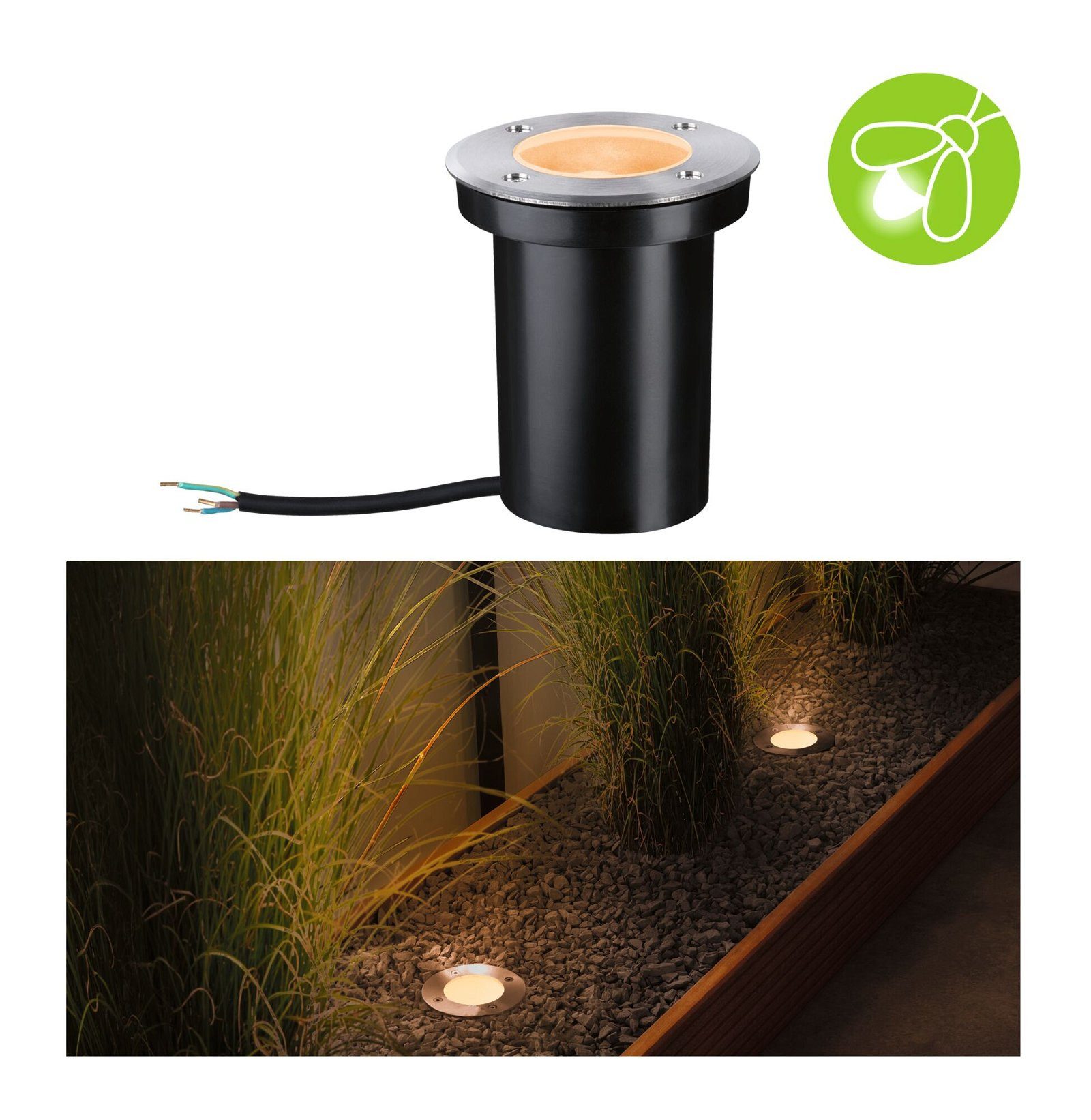 Paulmann Ledinbouwlamp IP65 110mm 2200K 4,3W 320lm 230V Geborsteld RVS, Kunststof (1 stuk)