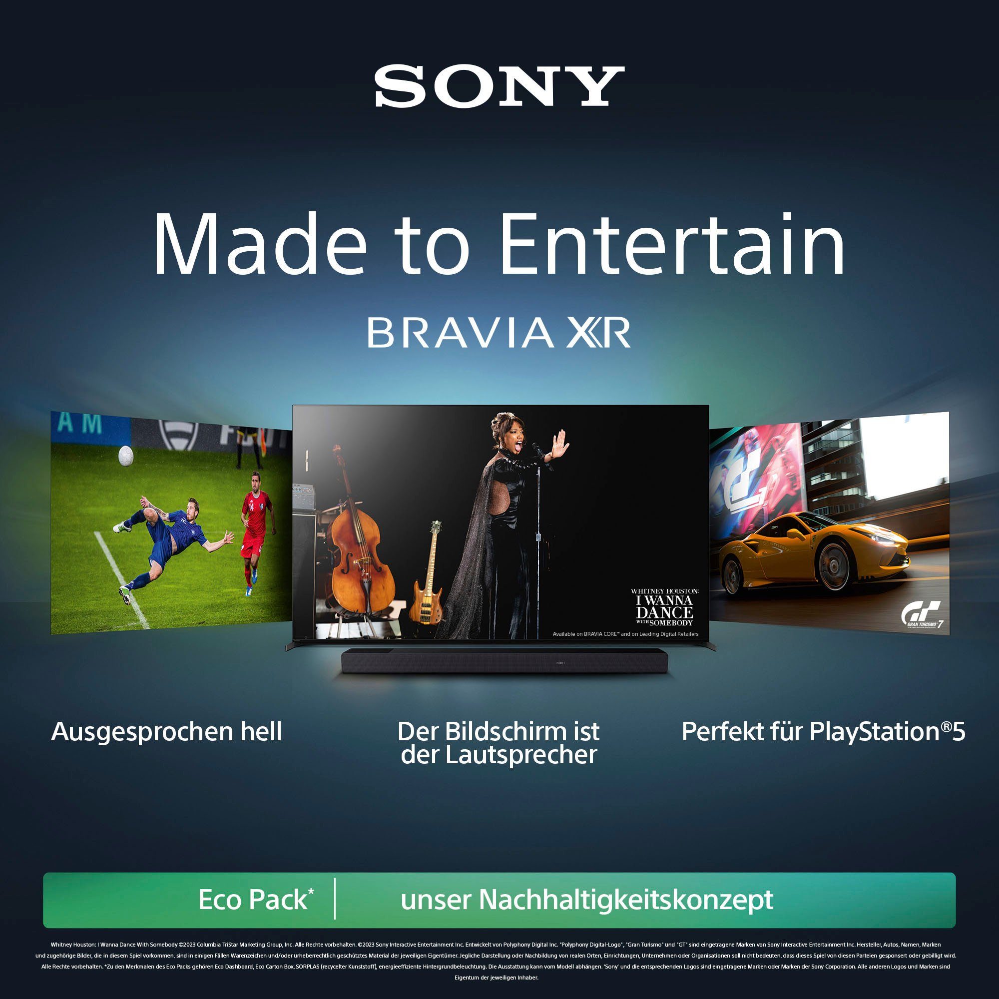 Sony OLED-TV XR-65A80L, 164 cm / 65", 4K Ultra HD, Google TV - Smart TV - Android TV, Smart TV, TRILUMINOS PRO, BRAVIA CORE, met exclusieve PS5 functies