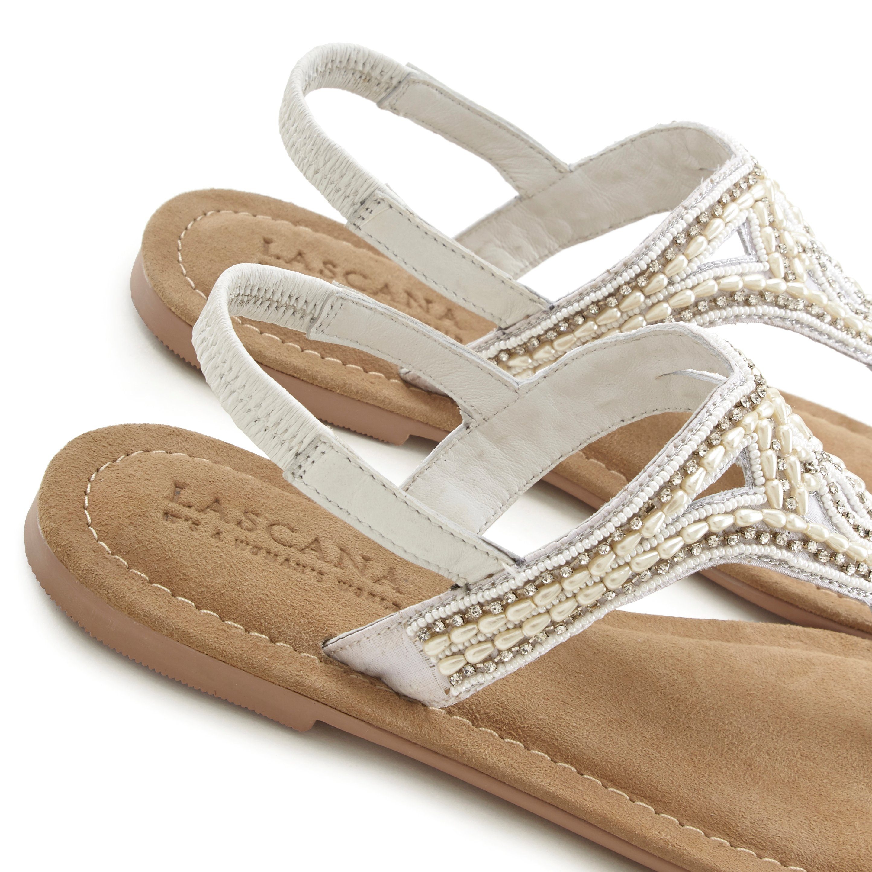Lascana Teenslippers Sandaal, pantoletten bezet met parels en steentjes