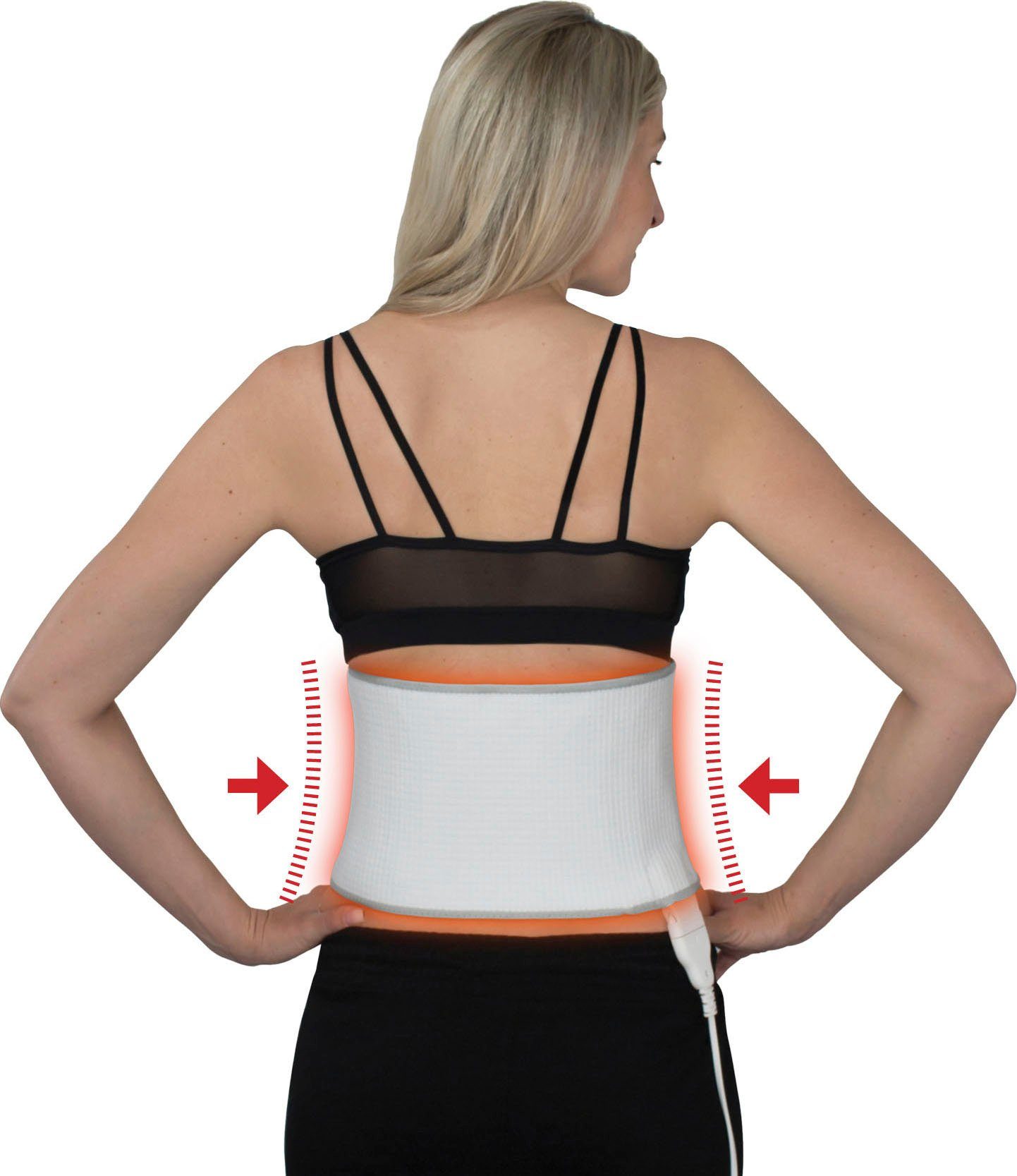 Hydas Buik- en rugcorrector Met geïntegreerd verwarmingskussen rug- & schouderbandages wit
