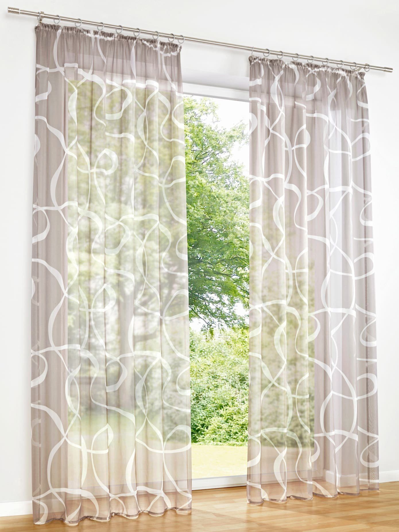 heine home Gordijn (2 stuks) kant & klaar gordijnen maat 140 cm x 245 cm wit