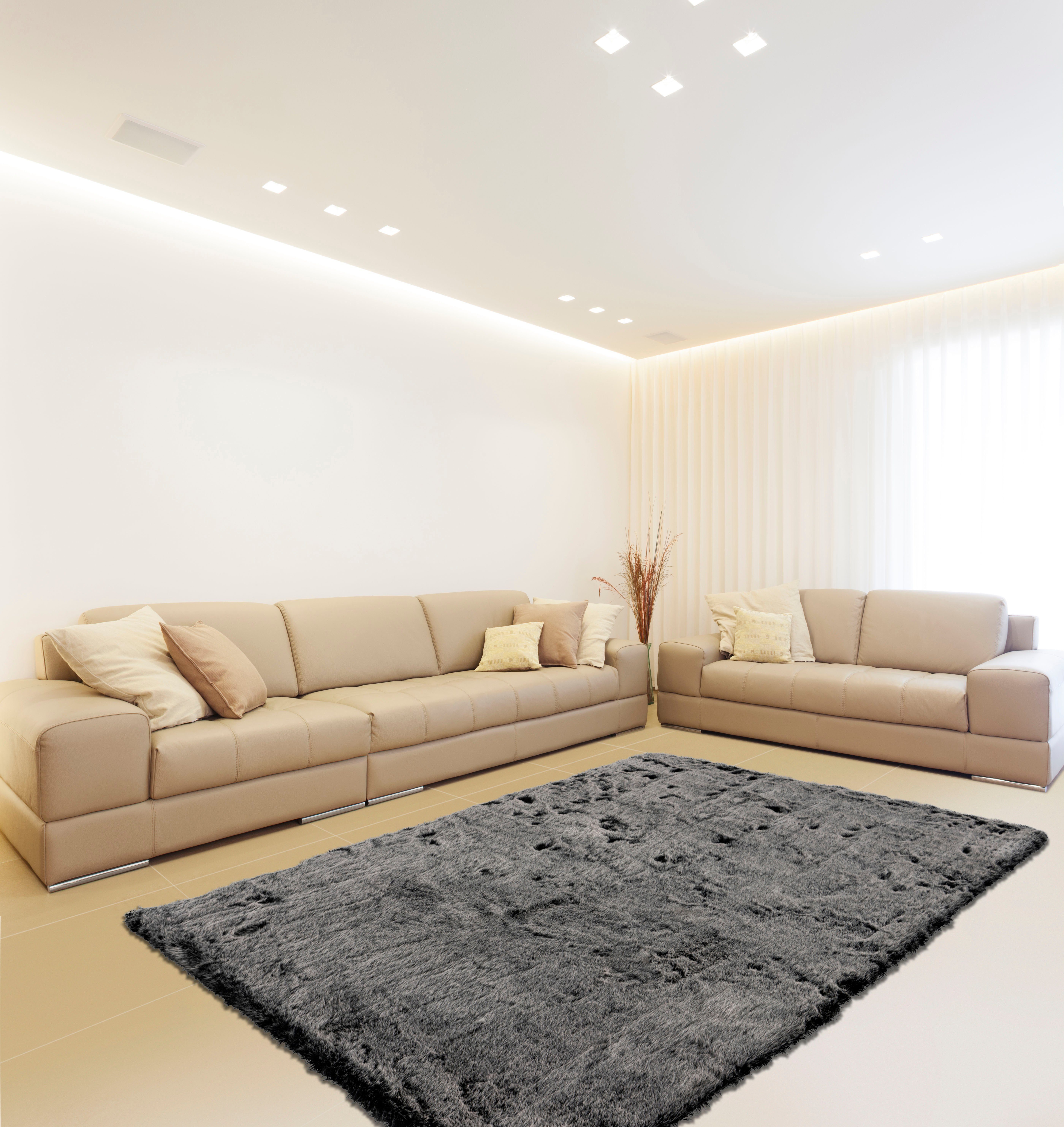 calo-deluxe Hoogpolig vloerkleed Emica-1000 Imitatiebont, woonkamer
