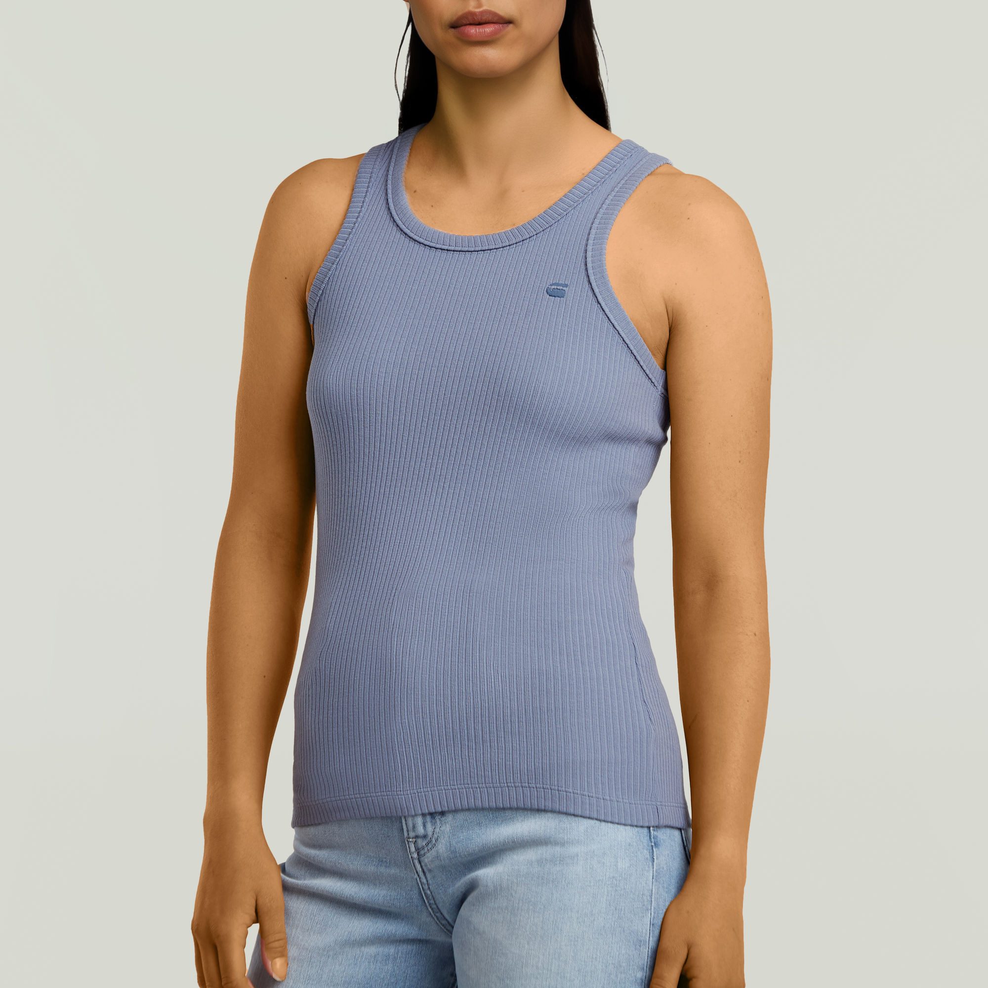 G-Star RAW Tanktop Geribbeld Tanktop dames tanktops maat L (40) blauw
