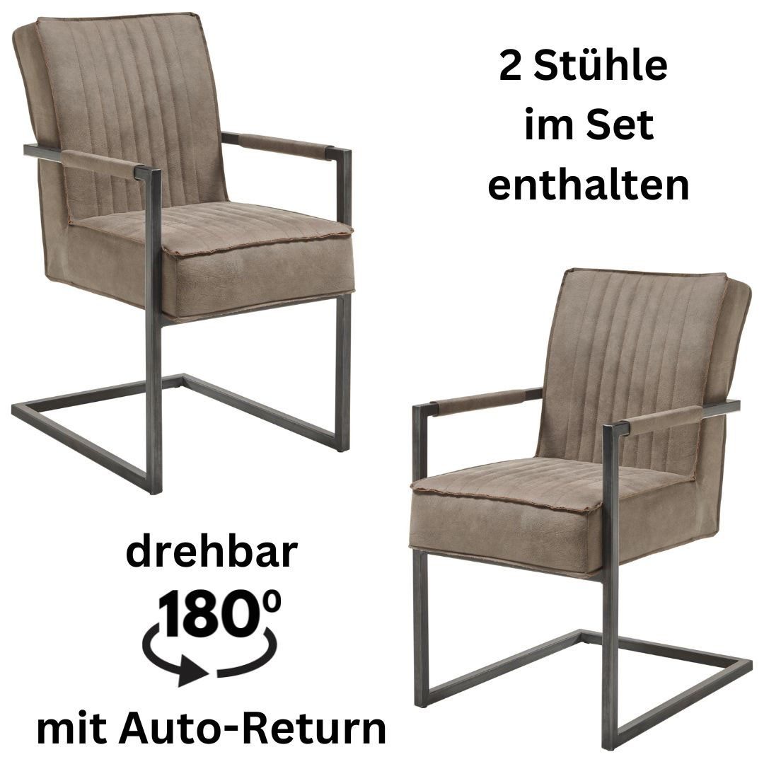 Stolkom Vrijdragende stoel LINDA Verenkern in de zitting (set, 2 stuks)