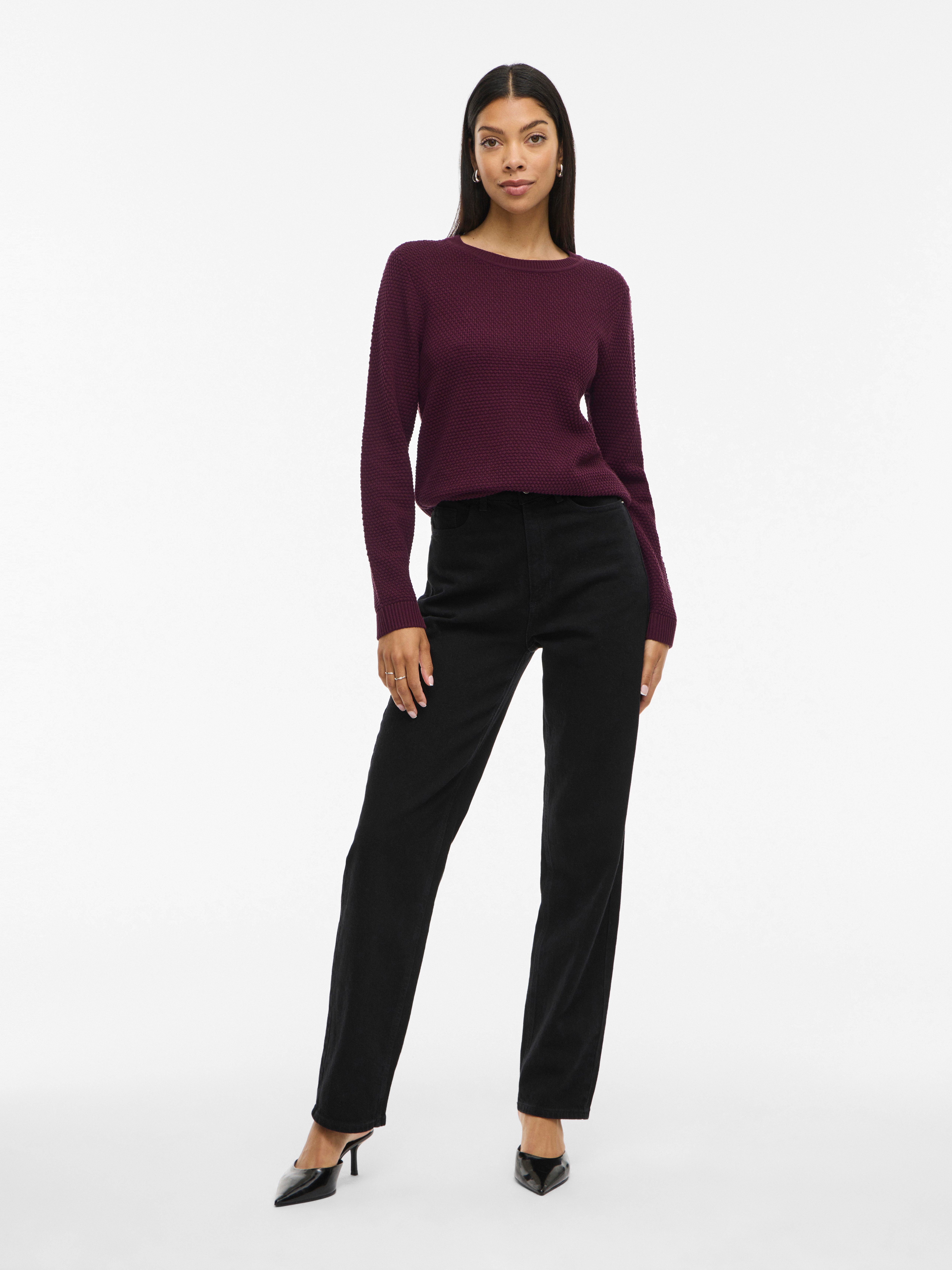 Vila Trui met ronde hals VIDALO O-NECK L/S KNIT TOP- NOOS