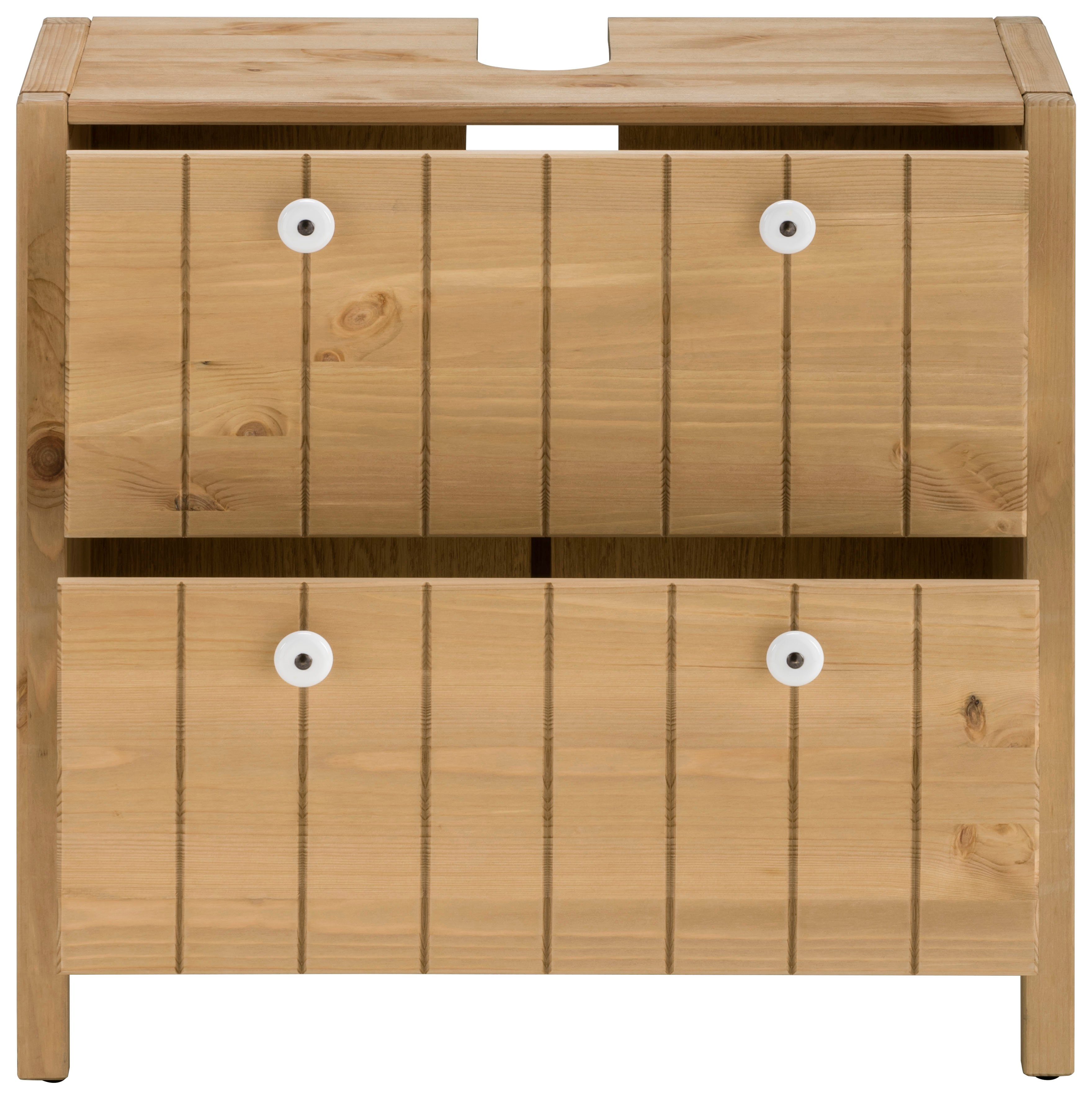 Home affaire Wastafelonderkast TINA Badkamermeubel, kast, breedte 57 cm, massief hout