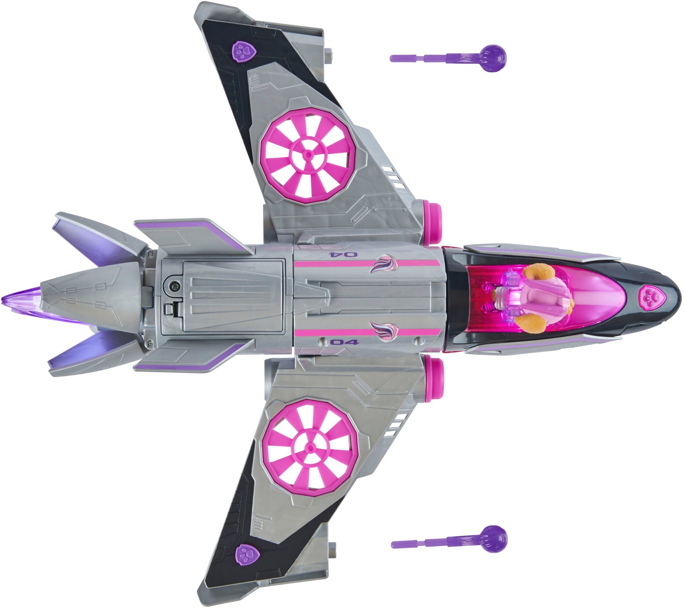 Spin Master Speelgoed vliegtuig Paw Patrol - Movie II - Skyes Deluxe Jet-Flieger inclusief skye figuur, met licht- en geluidseffect