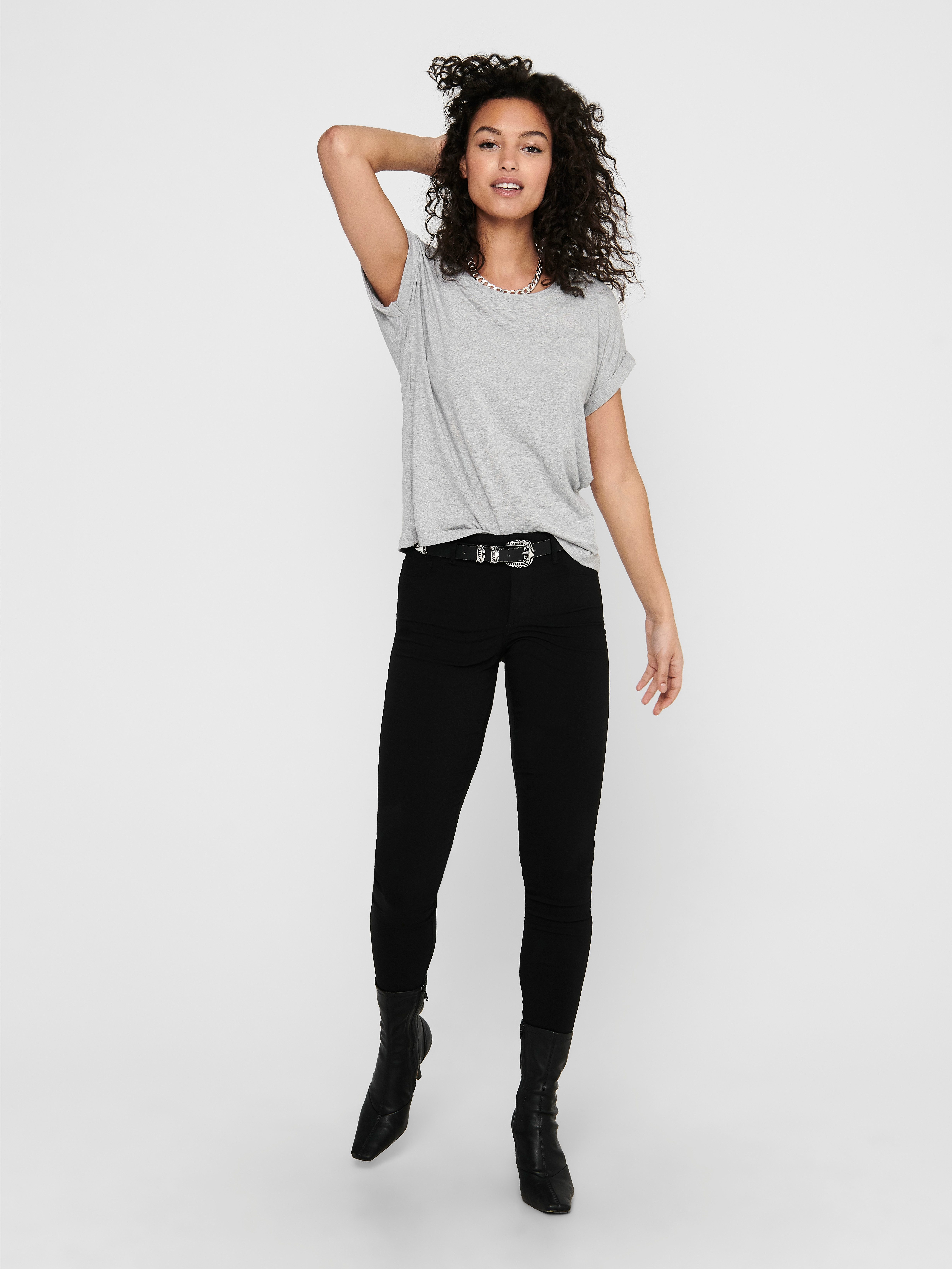 Only T-shirt ONLMOSTER – T-shirt met gemêleerde look en elastisch materiaal