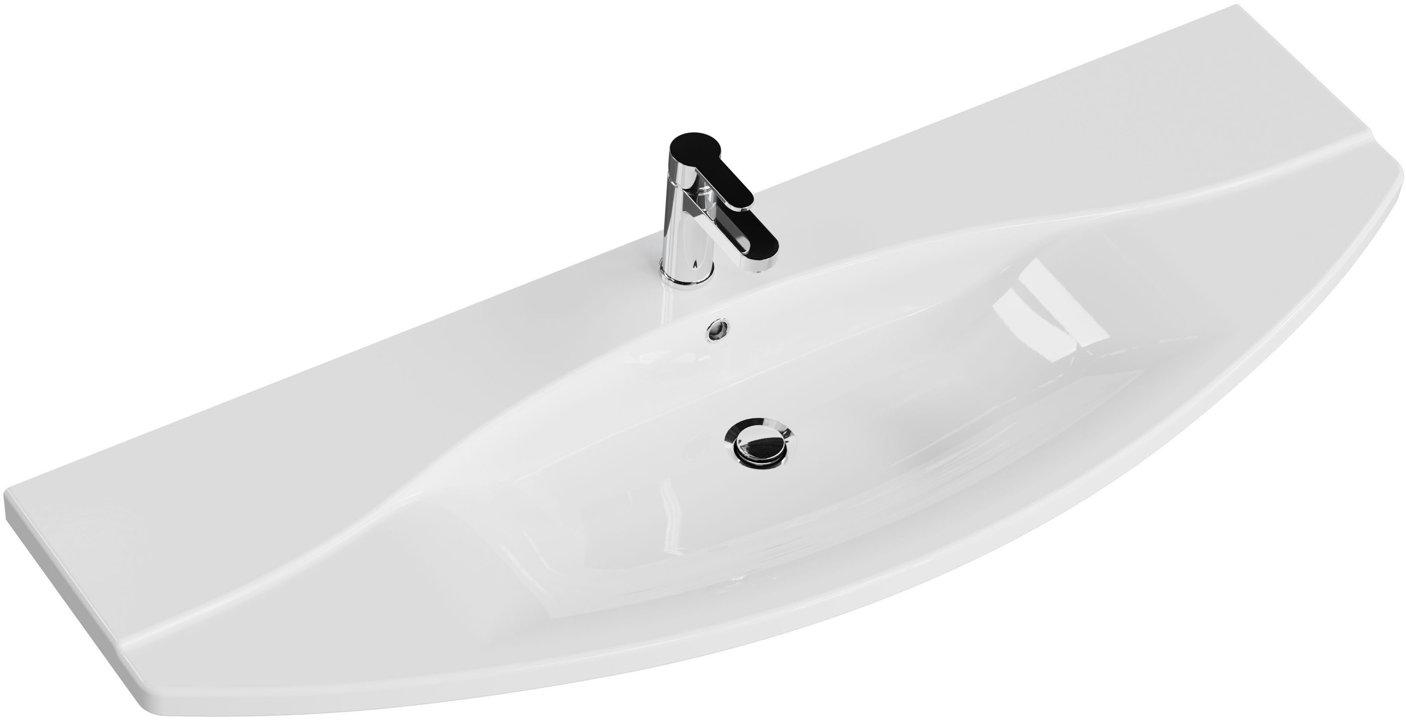 Saphir Badmeubelset Serie 4010 4-delig keramische wastafel met LED-spiegelkast (set)