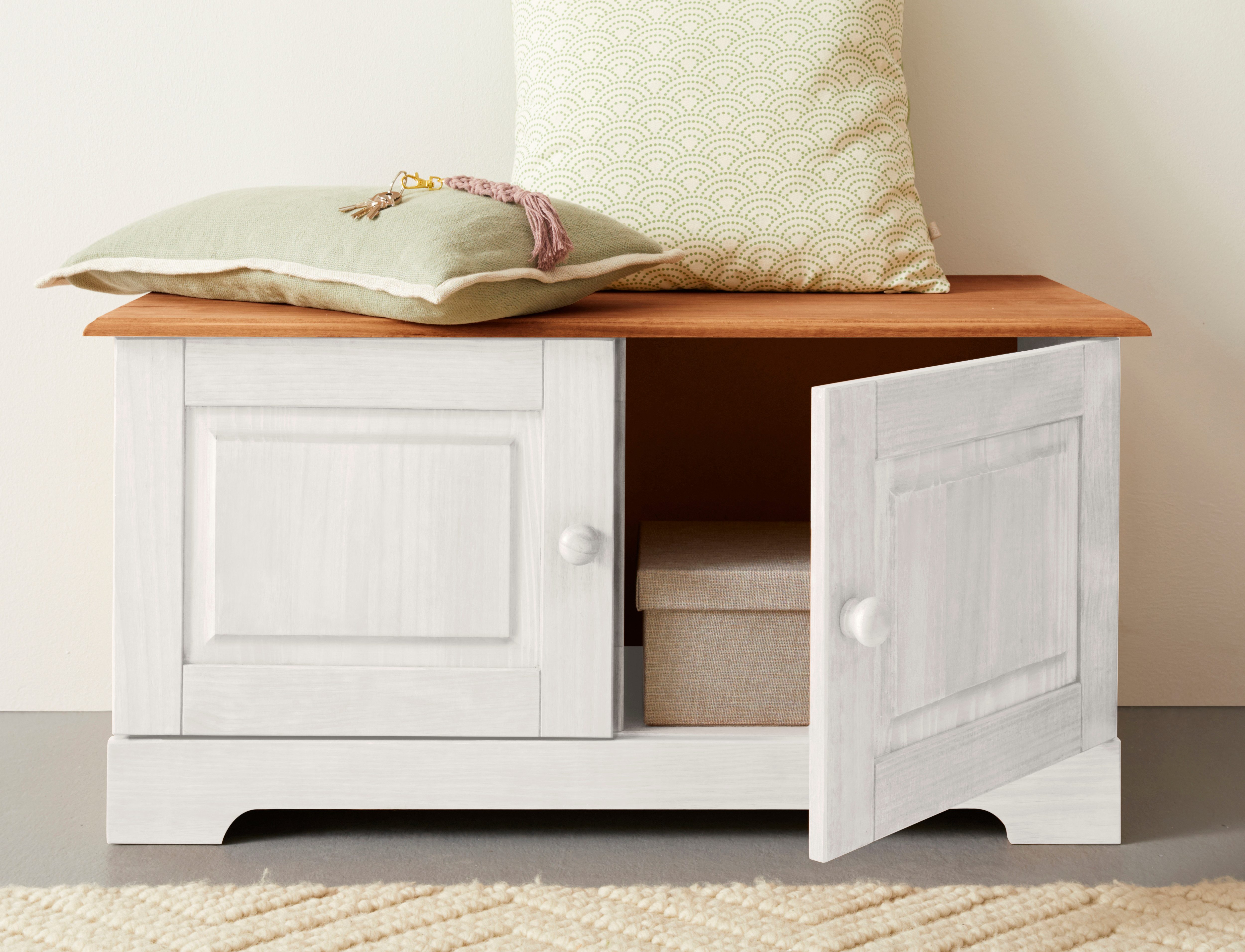 Home affaire Zitbank Lisa met opbergruimte en 2 draaideuren, breedte 90 cm