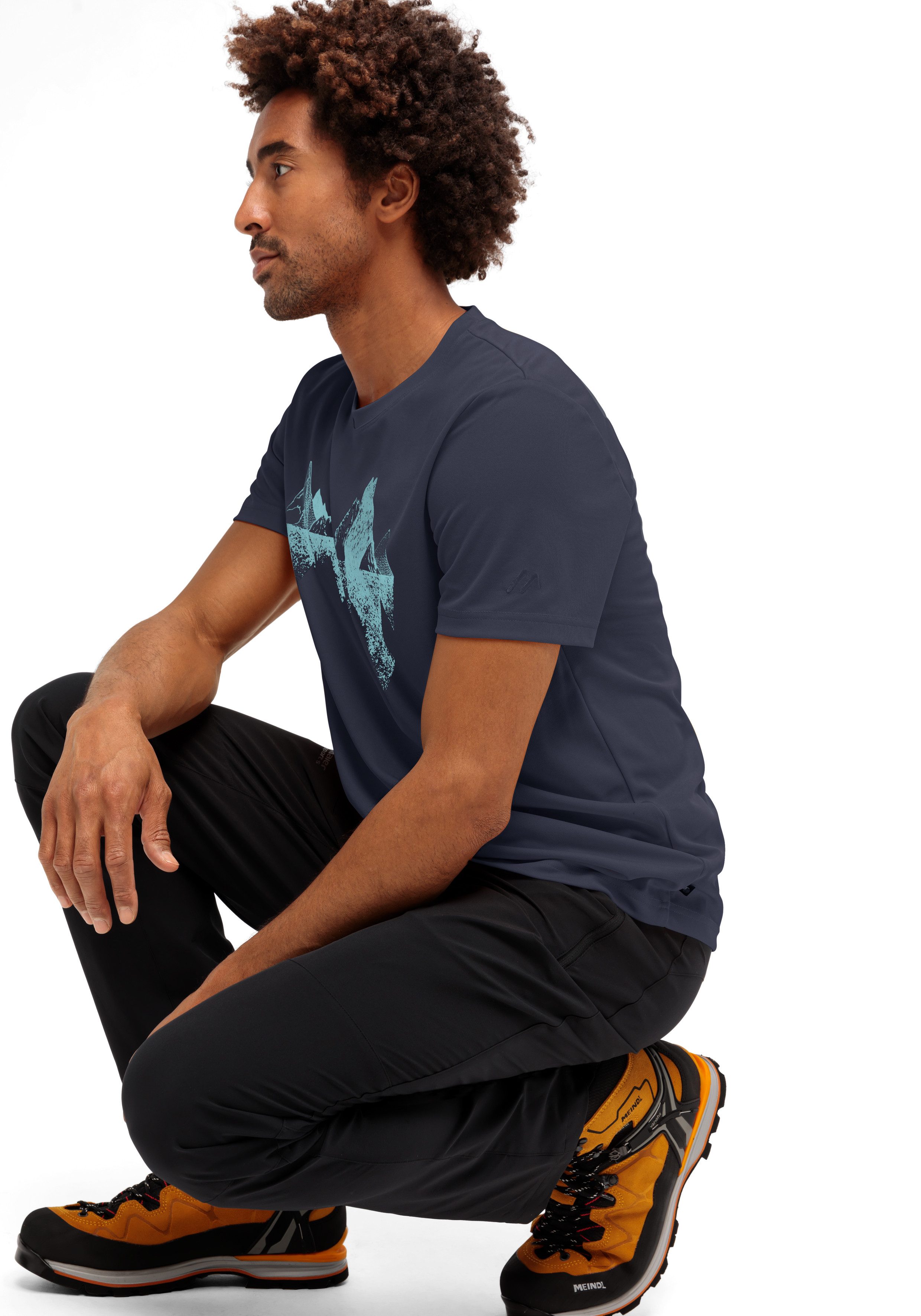 Maier Sports T-shirt Tilia Pique M Heren functioneel shirt, vrijetijdsshirt met opdruk