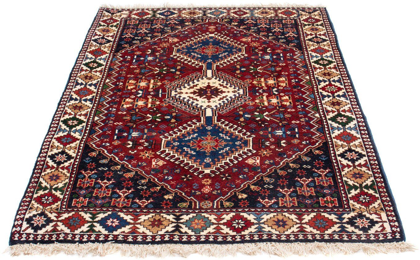 morgenland Wollen kleed Yalameh medaillon Blu scuro 152 x 97 cm Handgeknoopt