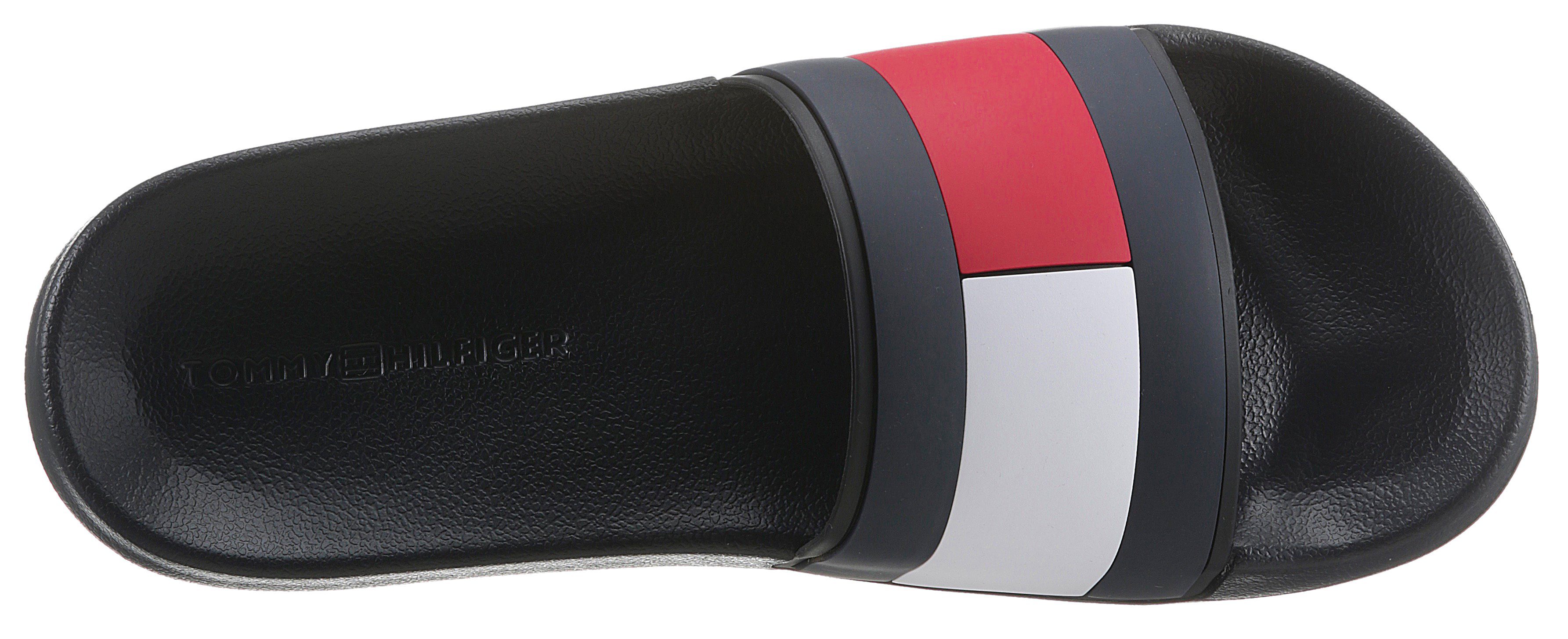 Tommy Hilfiger Badslippers RUBBER TH FLAG POOL SLIDE , zomerschoen, badschoen, slipper, voor bad en strand