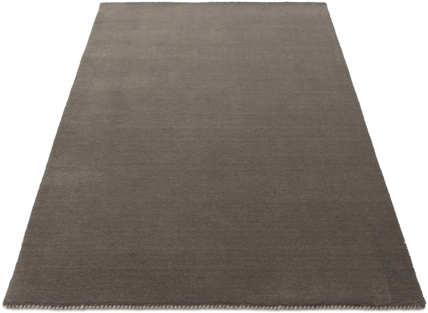 carpetfine Wollen kleed Gabbeh Lola Uni met natuurlijk plantaardig materiaal handgeweven, ook in rond