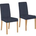 home affaire stoel bologna frame van massief hout (set) blauw