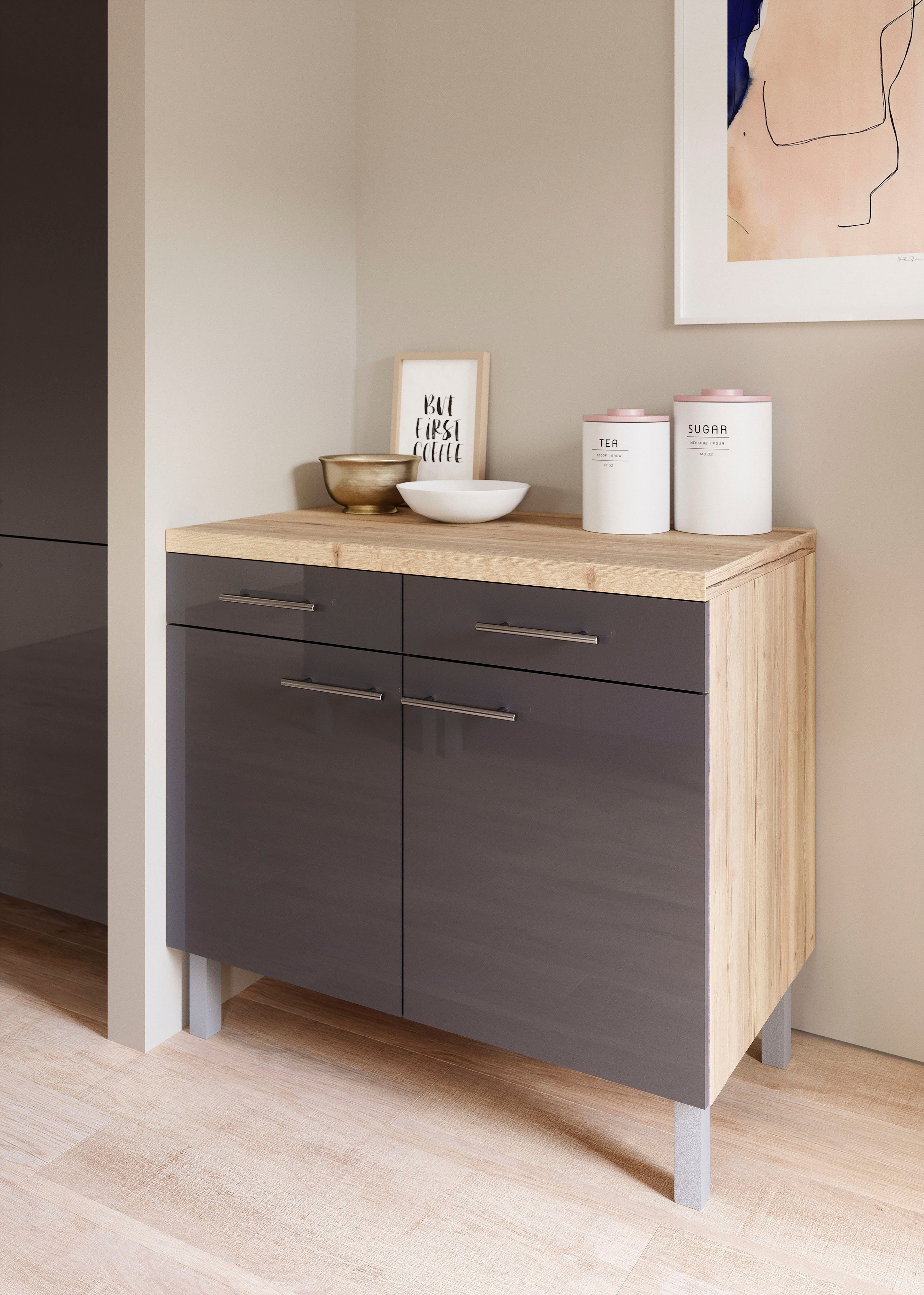 OPTIFIT Onderkast Breedte 100 cm, 2 deuren, 2 laden