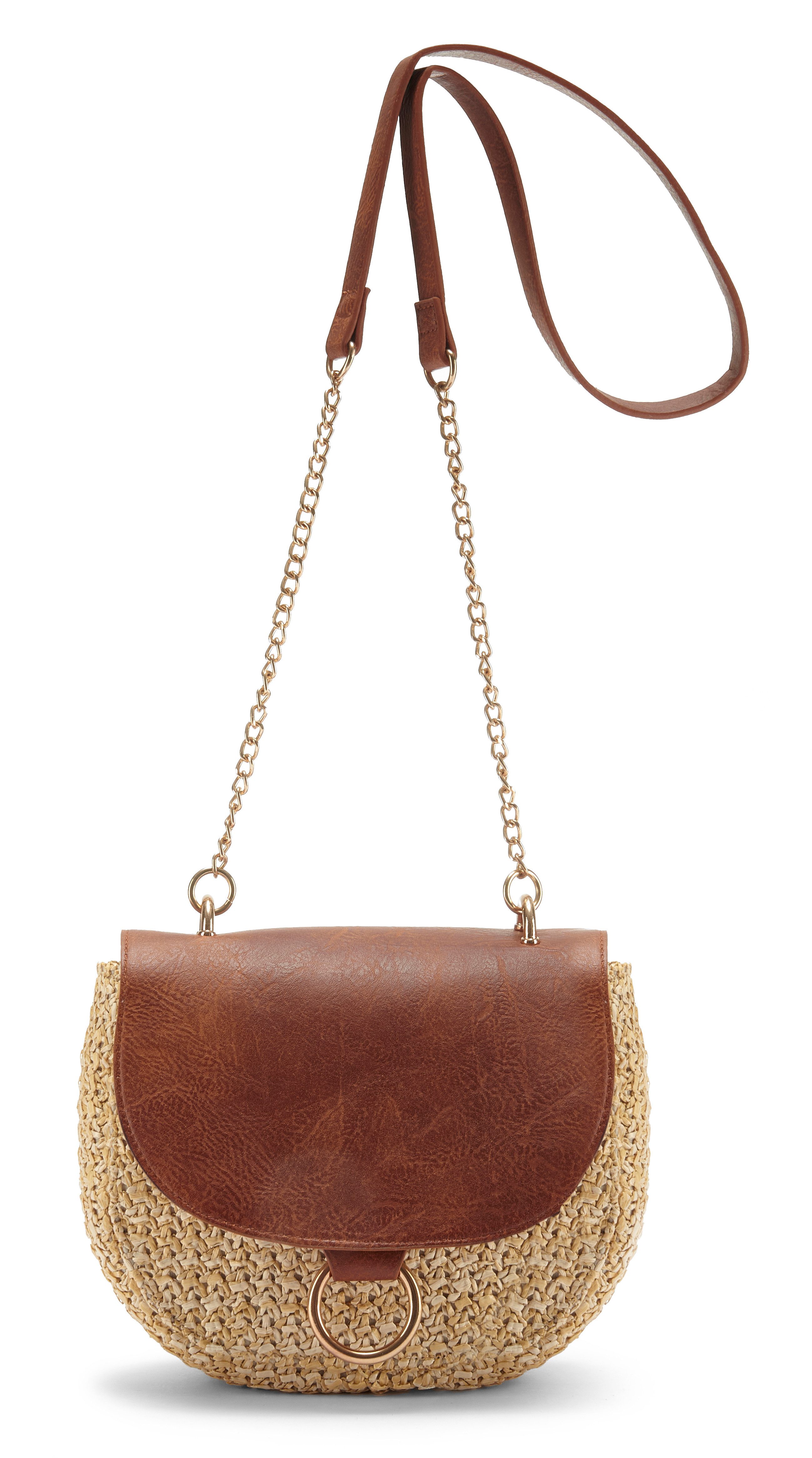 Lascana Schoudertas Strandtas Minibag, schoudertas, draagtas, crossbody tas, rieten look VEGAN