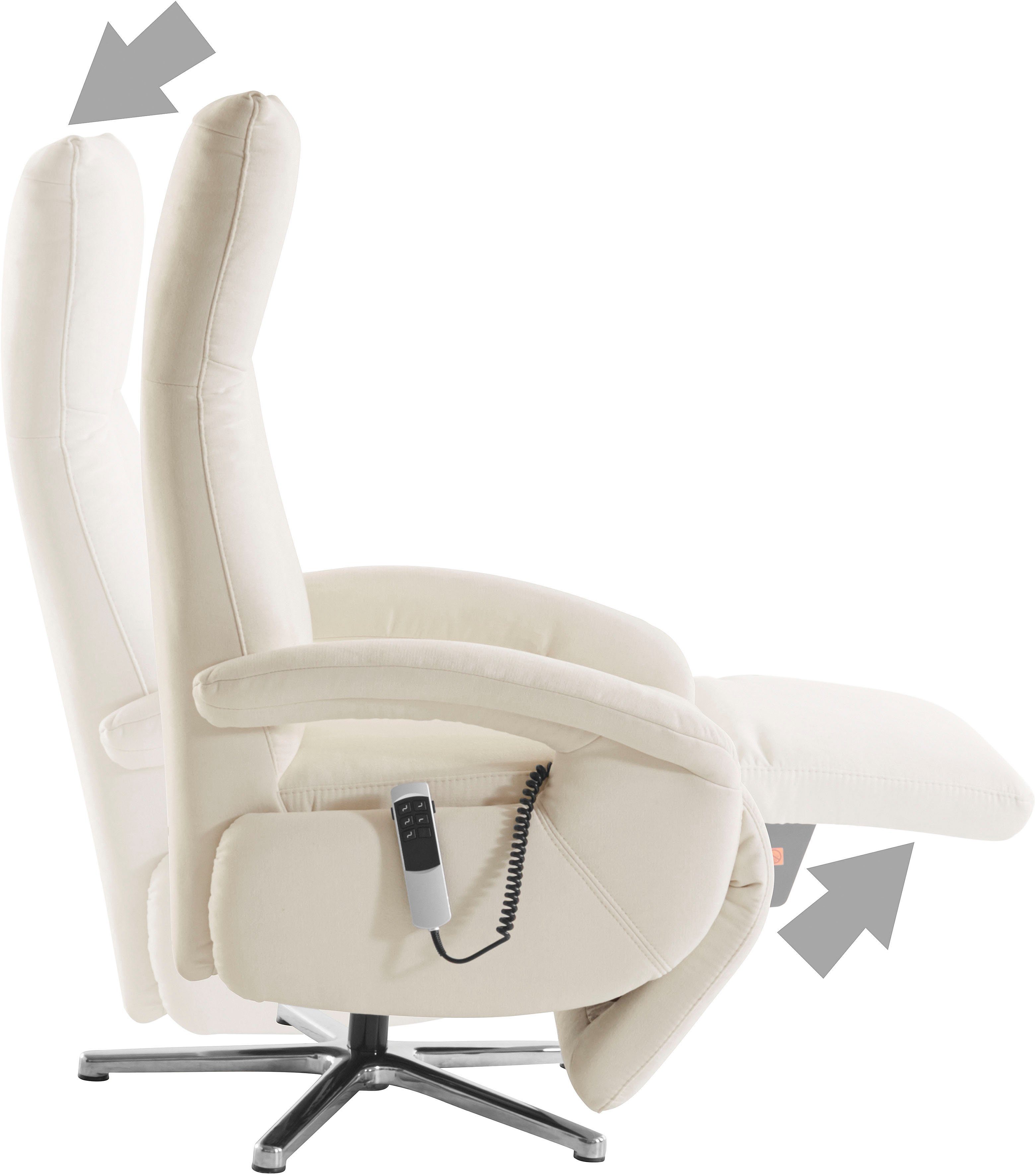 sit&more Relaxfauteuil Tycoon met verstelbare hoofdsteun en 360° draaifunctie keuze tussen handmatige of elektrische functie, ook met accu (draadloos)