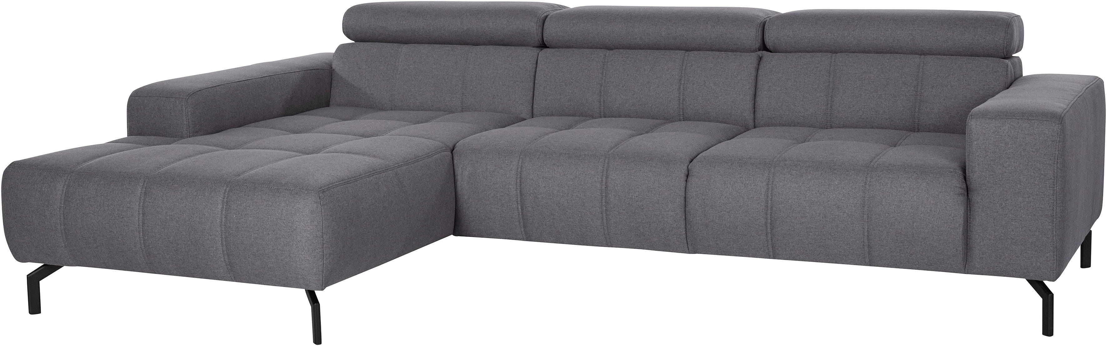 DOMO collection Hoekbank Cunelli mooie zitnaden als designelement, stevige zitcomfort, L-vorm