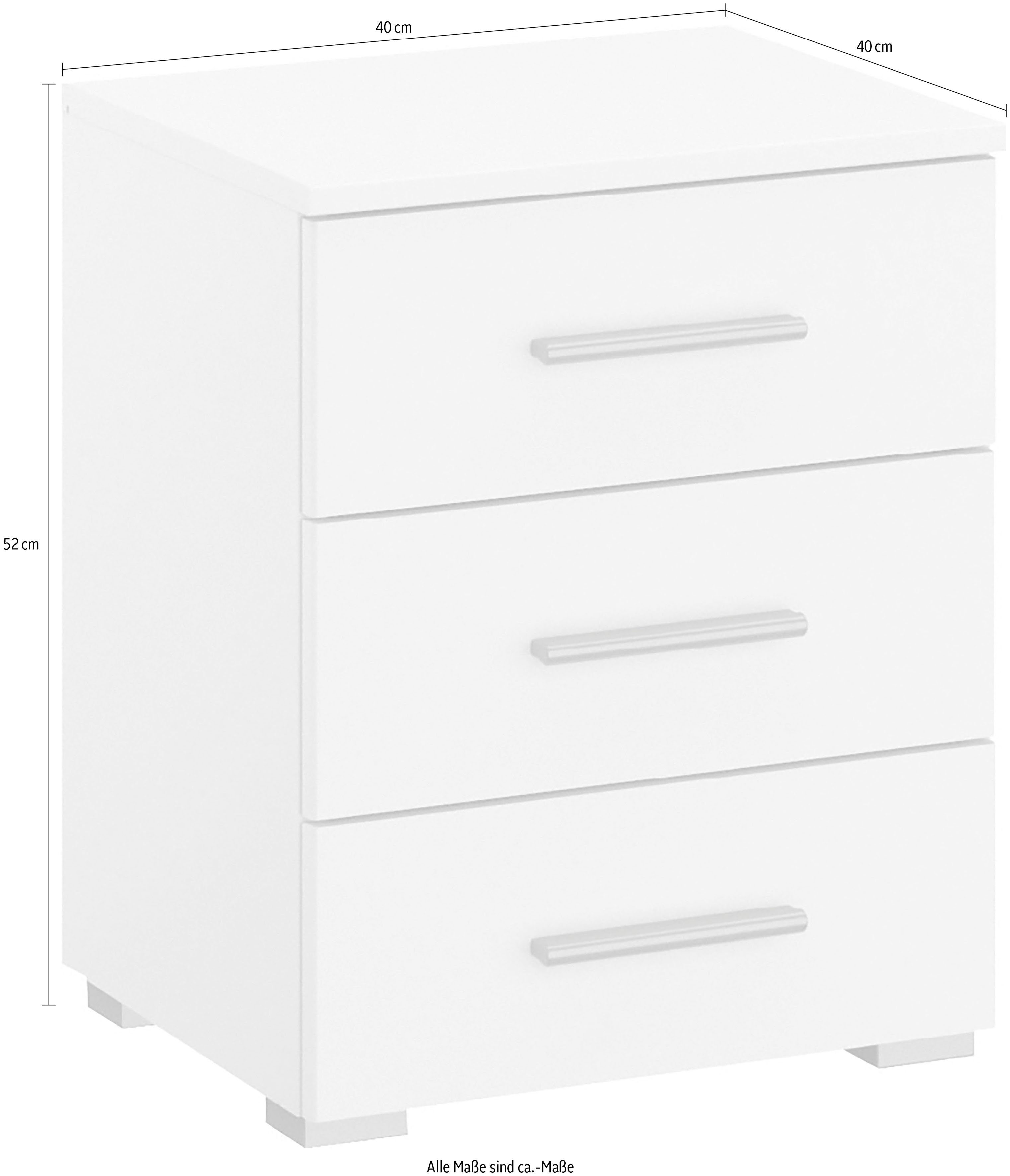 rauch Nachtkastje Base set van 2, optioneel met modern hoogglanzend front (set)