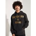 superdry hoodie corporate logo foil hood zwart