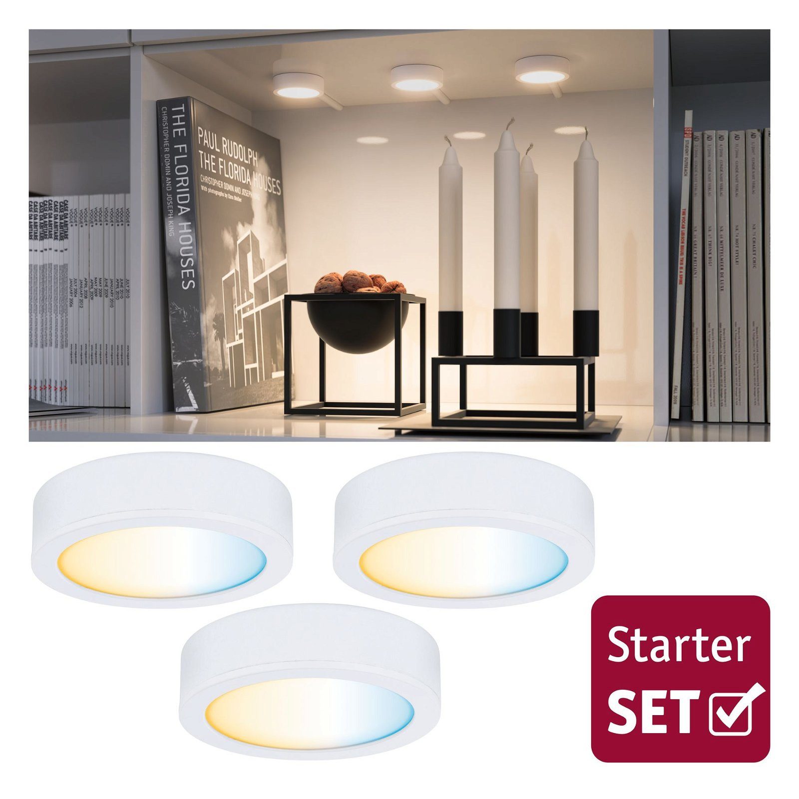 Paulmann Verlichting voor onderkast Clever Connect Disc 3x2,1W 12 VADC 2700-6500K 12V wit mat/kunststof (3 stuks)