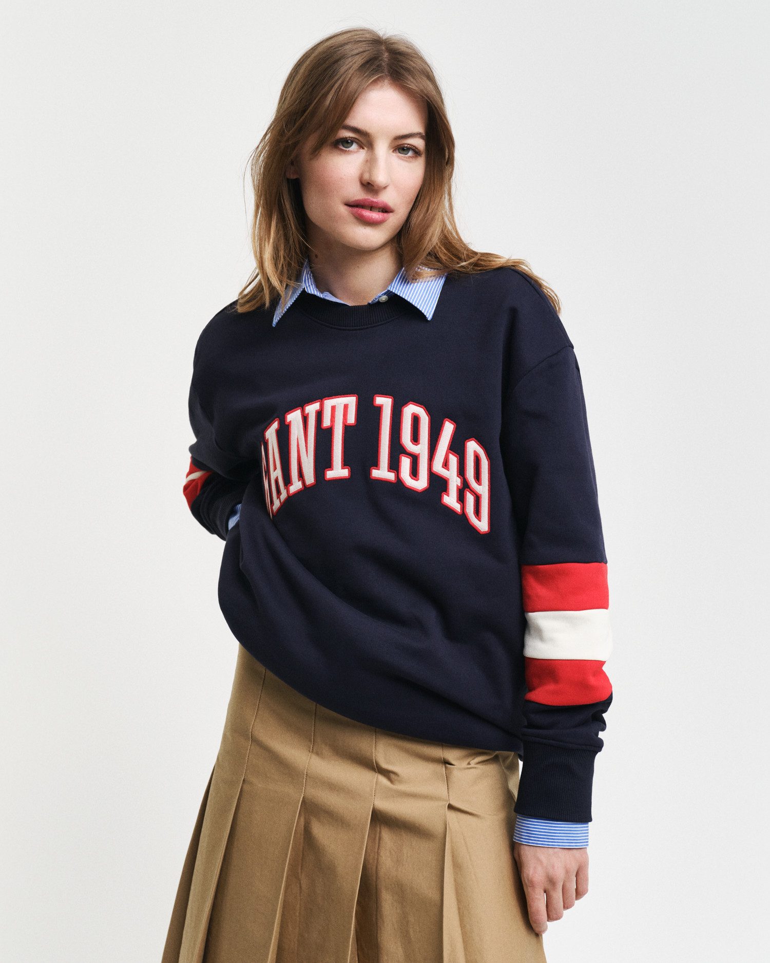 Gant Sweatshirt COLORBLOCK SLEEVE CNECK Color Blocked details, unisex
