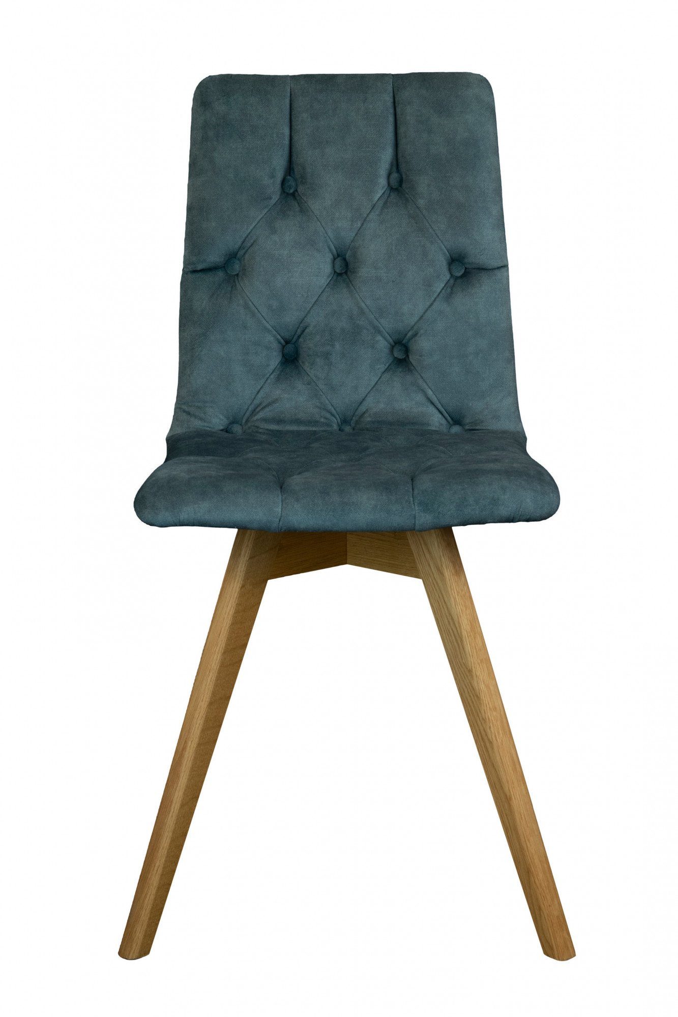 andas Eetkamerstoel Rania Massief houten frame, met knoophechting (set, 2 stuks)