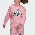 adidas performance hoodie essentials outlined logo hoody roze