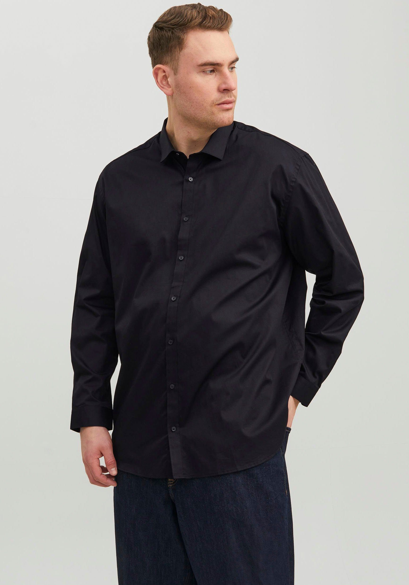 Jack & Jones PlusSize Overhemd met lange mouwen JPRBLACARDIFF SHIRT