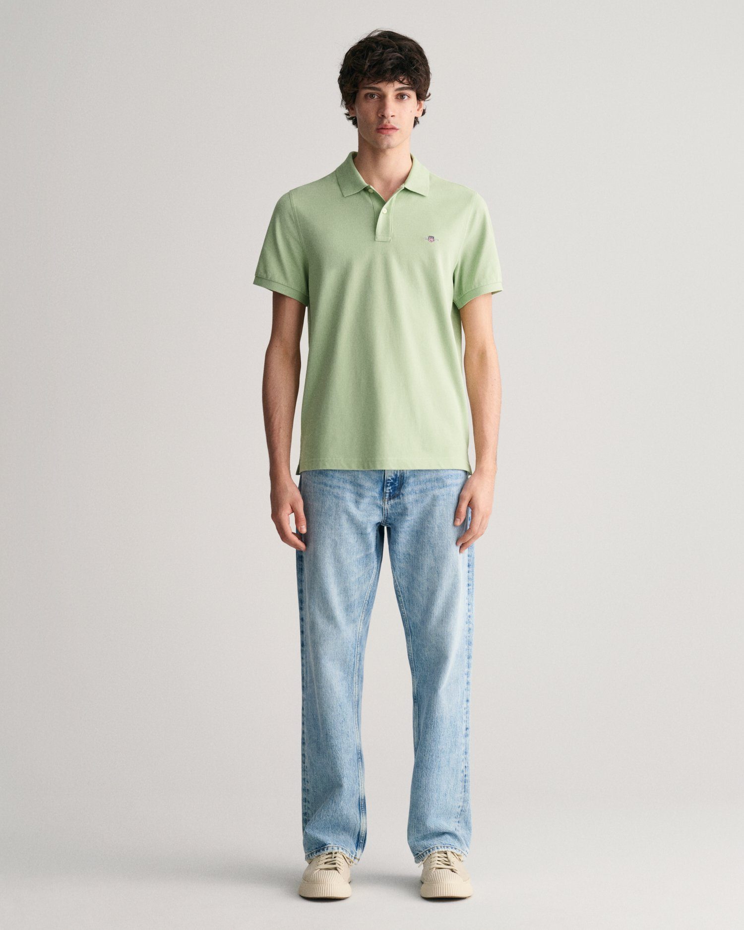 Gant Poloshirt REG SHIELD SS PIQUE POLO met logo en platte breikraag 100% katoen pique