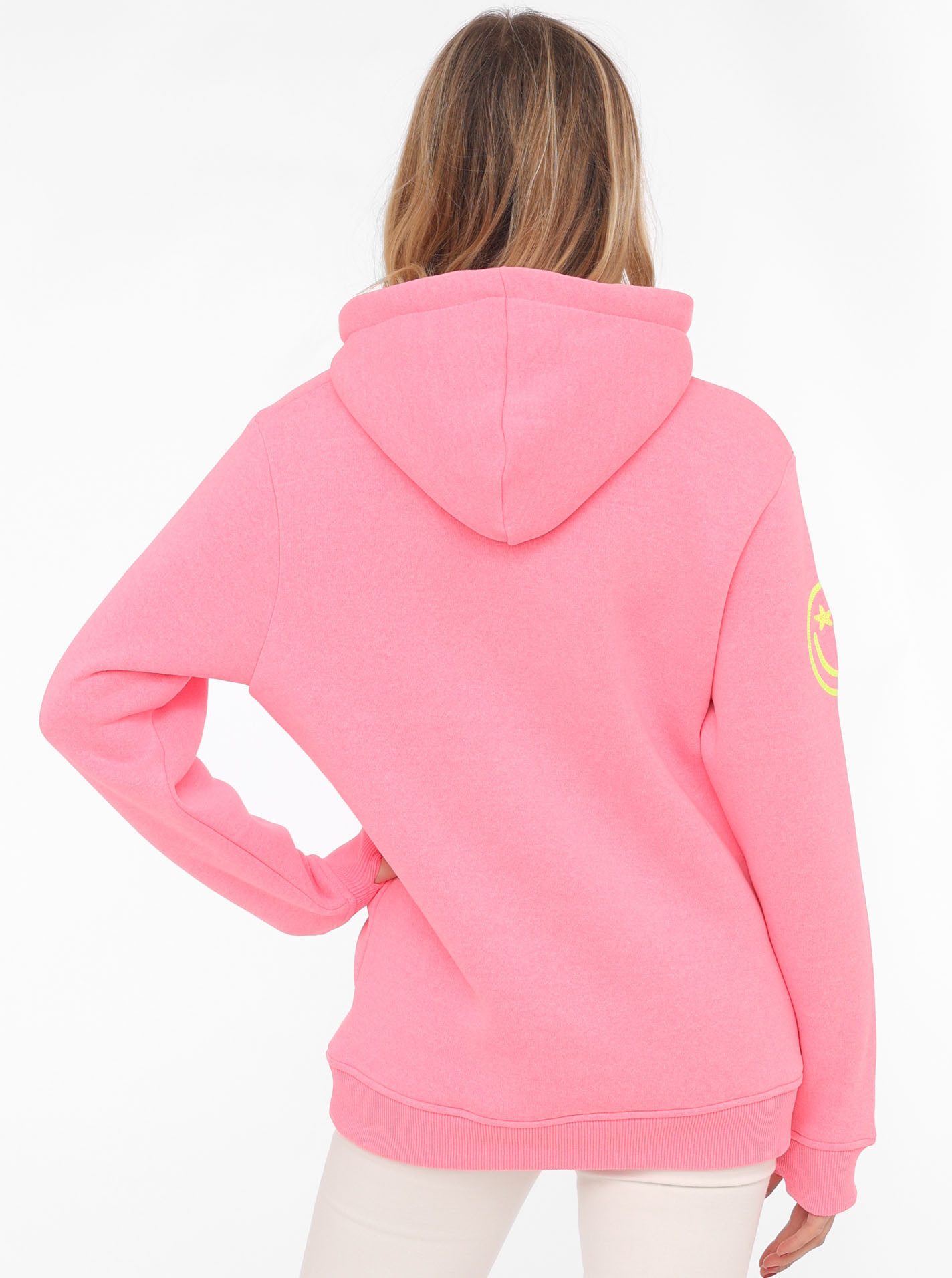 Zwillingsherz Hoodie Geluk met tekst geluk en kangoeroezakken