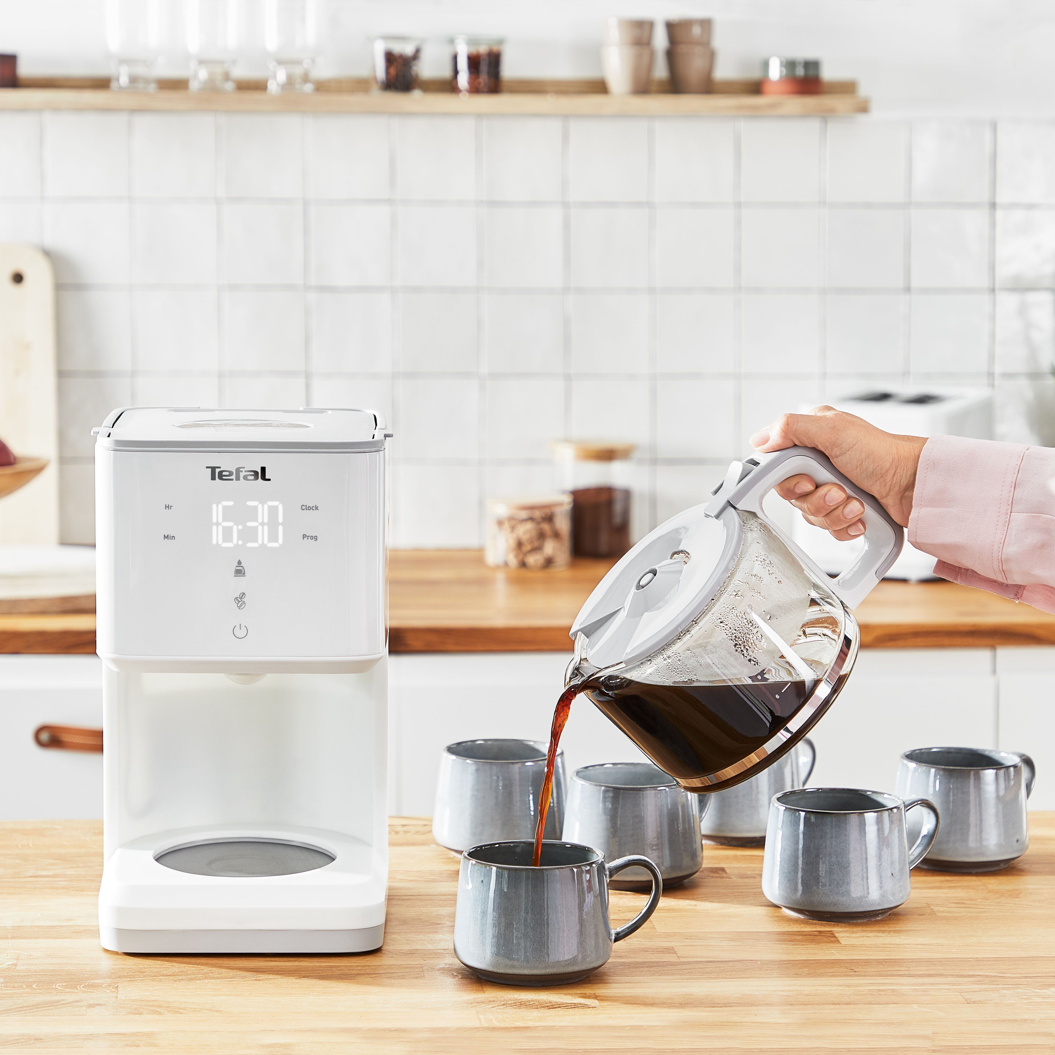 Tefal Filterkoffieapparaat CM6931 Sense, 1,25 l, Digitaal-aanduiding, glazen kan met deksel, capaciteit voor 10 - 15 kopjes