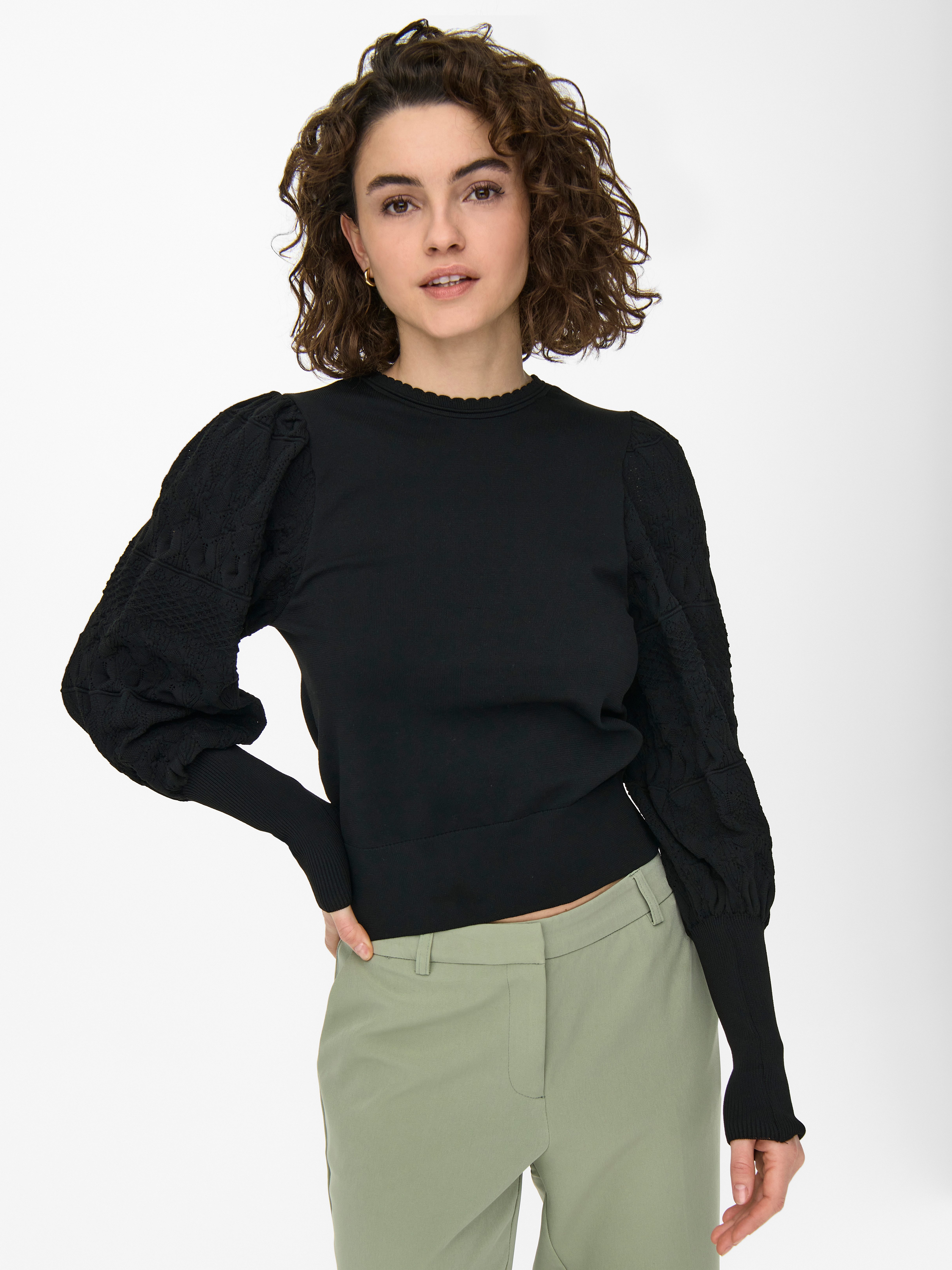 Only Trui met ronde hals ONLMELITA L/S O-NECK PULLOVER KNT NOOS