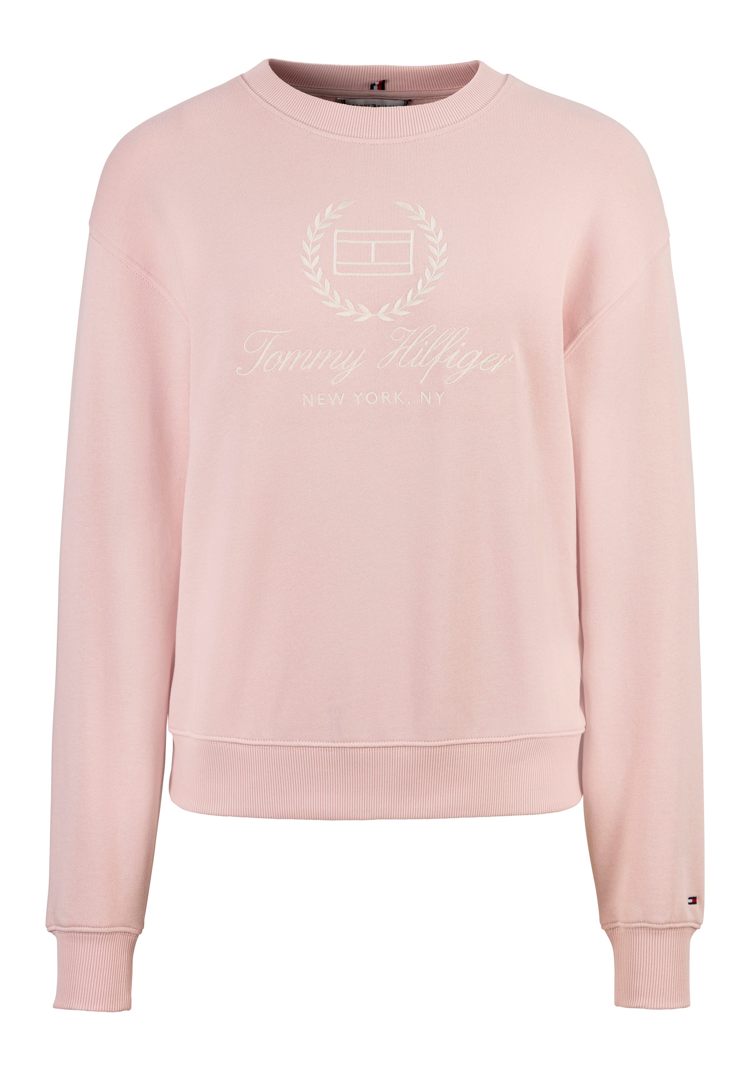 Tommy Hilfiger Sweatshirt REG FLAG SCRIPT CNK SWTSHRT met logoprint op borsthoogte