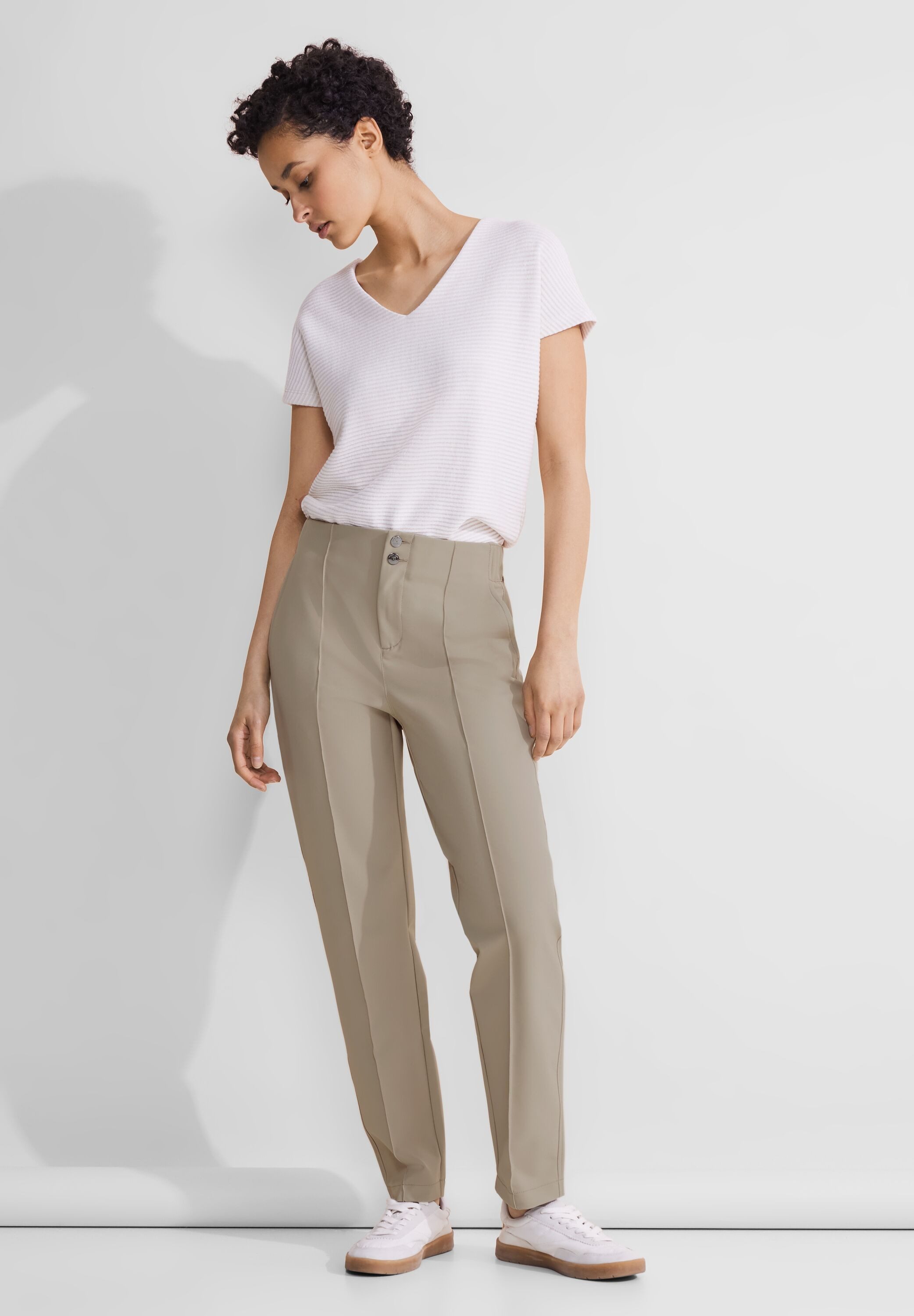 STREET ONE Chino met siernaden vooraan