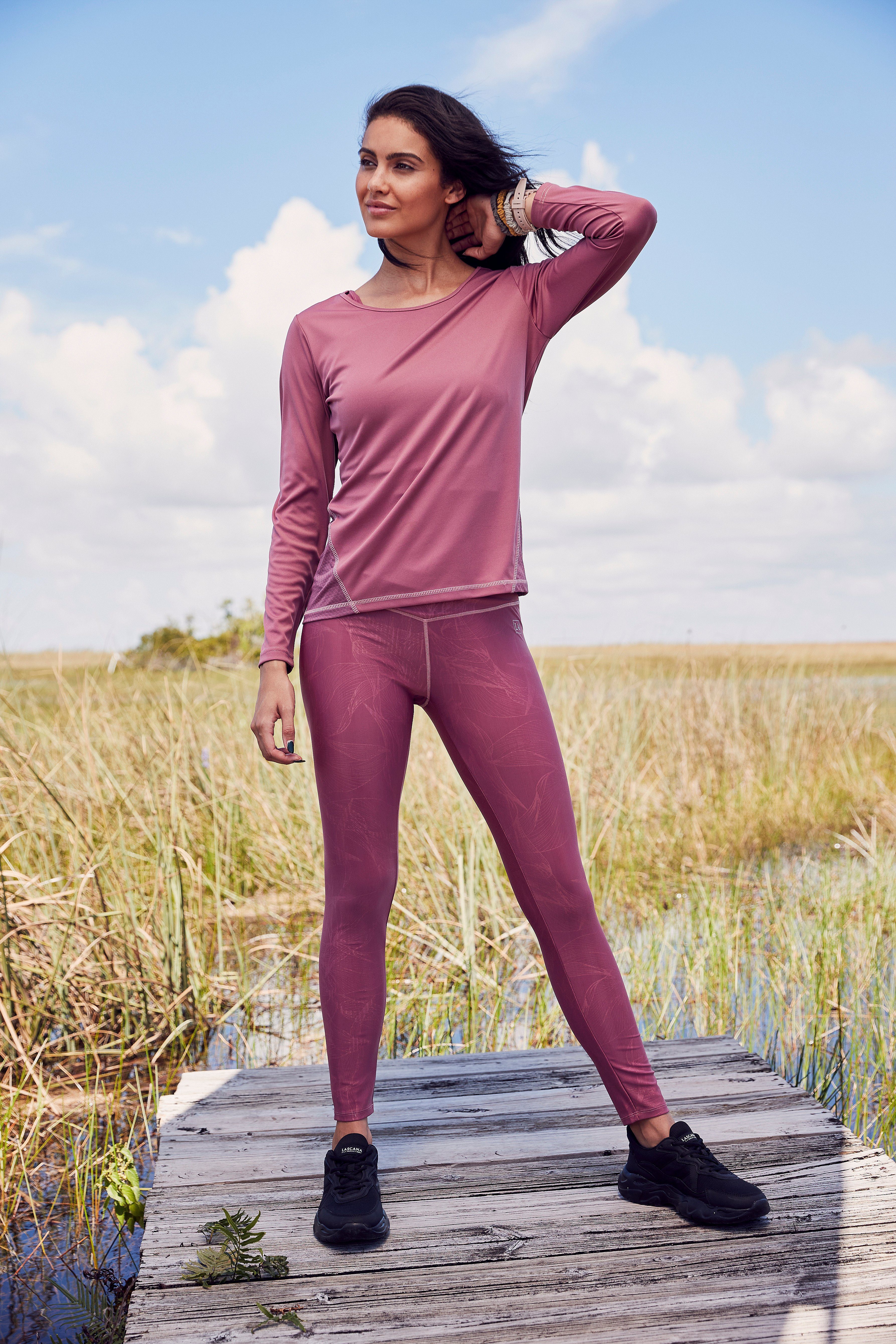 active by Lascana Functionele legging met glanzende print