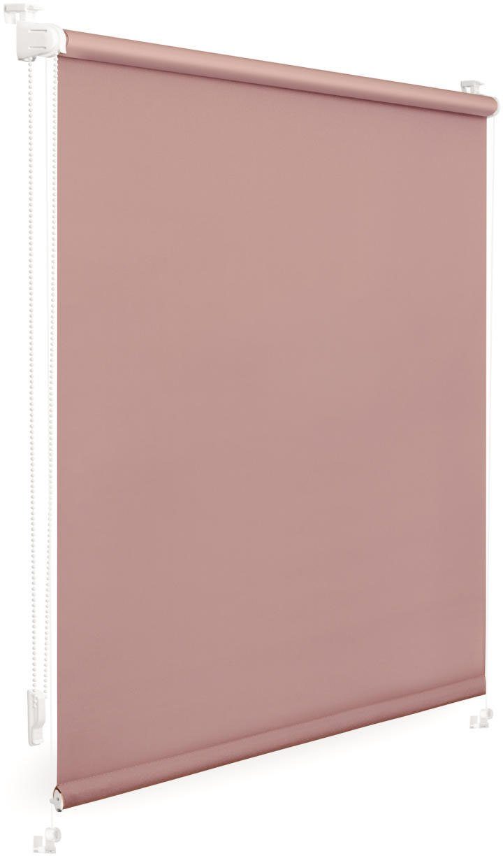 lichtblick rolgordijn met zijbediening uni rollo met klemsteun en kleurlaag - voor ramen en deuren, klemmfix (1 stuk) roze