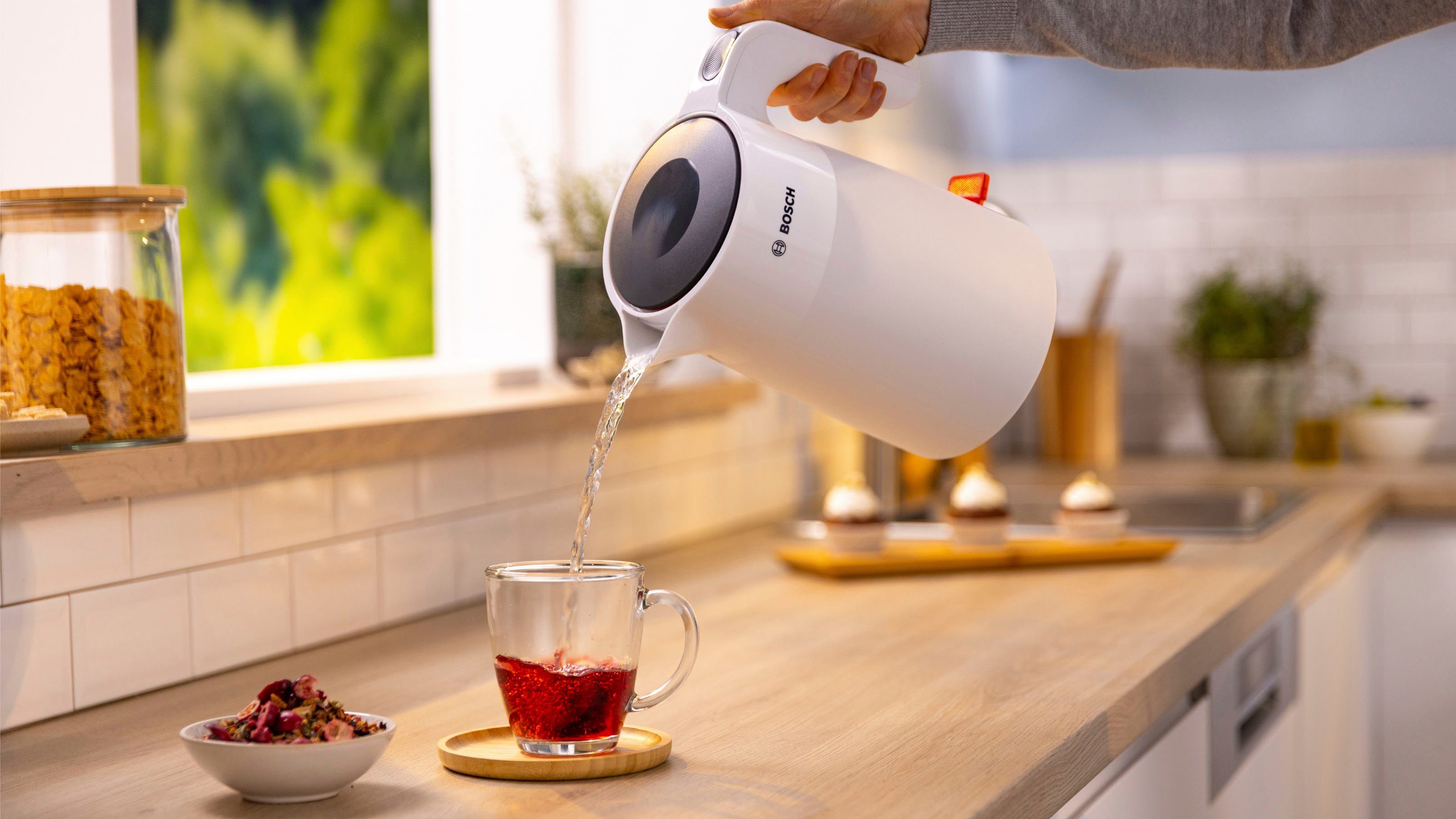 BOSCH Waterkoker MyMoment TWK2M161, automatische uitschakeling, oververhittingsbeveiliging, kopjesindicator, 1,7 l