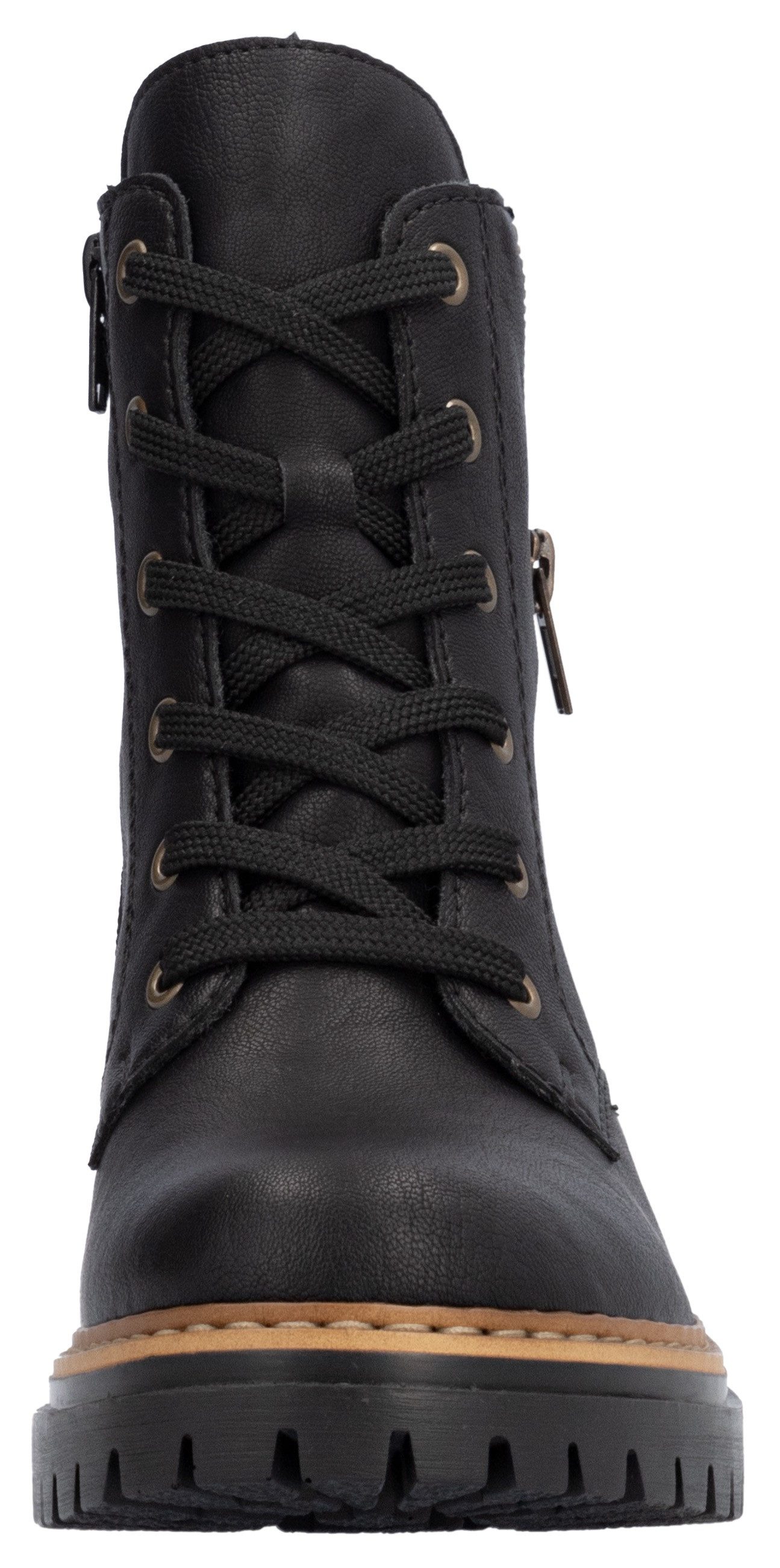 Rieker Veterlaarsjes lace-up boots, block heel, with practical inner zipper