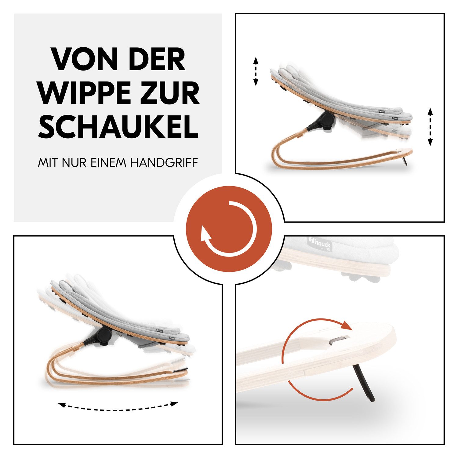 Hauck Opzet voor de kinderstoel Eco Bouncer inclusief schommelbasis en alpha-adapter, fsc® - beschermt bossen wereldwijd
