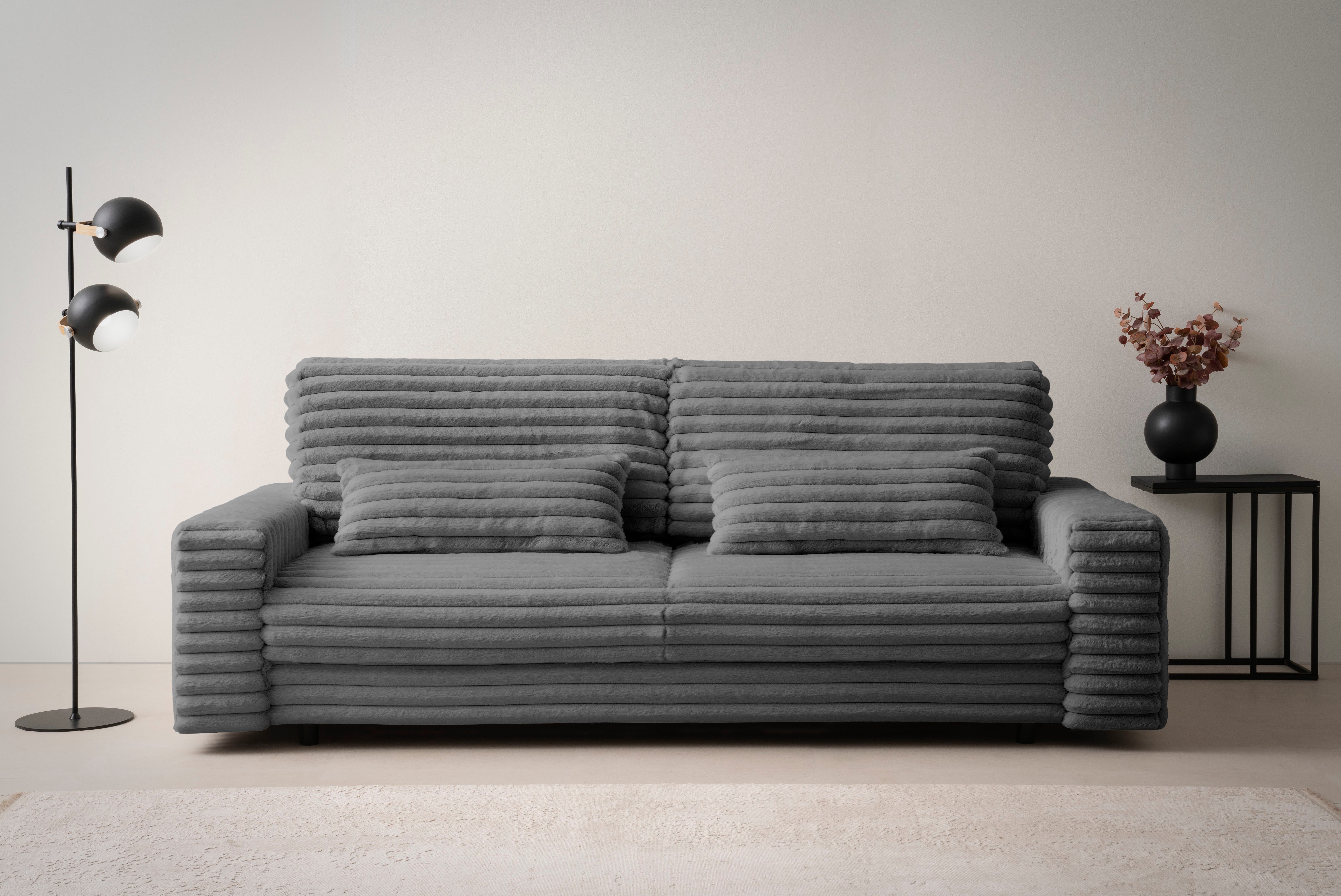 LeGer Home by Lena Gercke Slaapbank Imoga, kussen met slaapfunctie, 3-zits bank, bank met bedlade in moderne kleuren en stoffen, bedfunctie, ligoppervlak: 200x150 cm