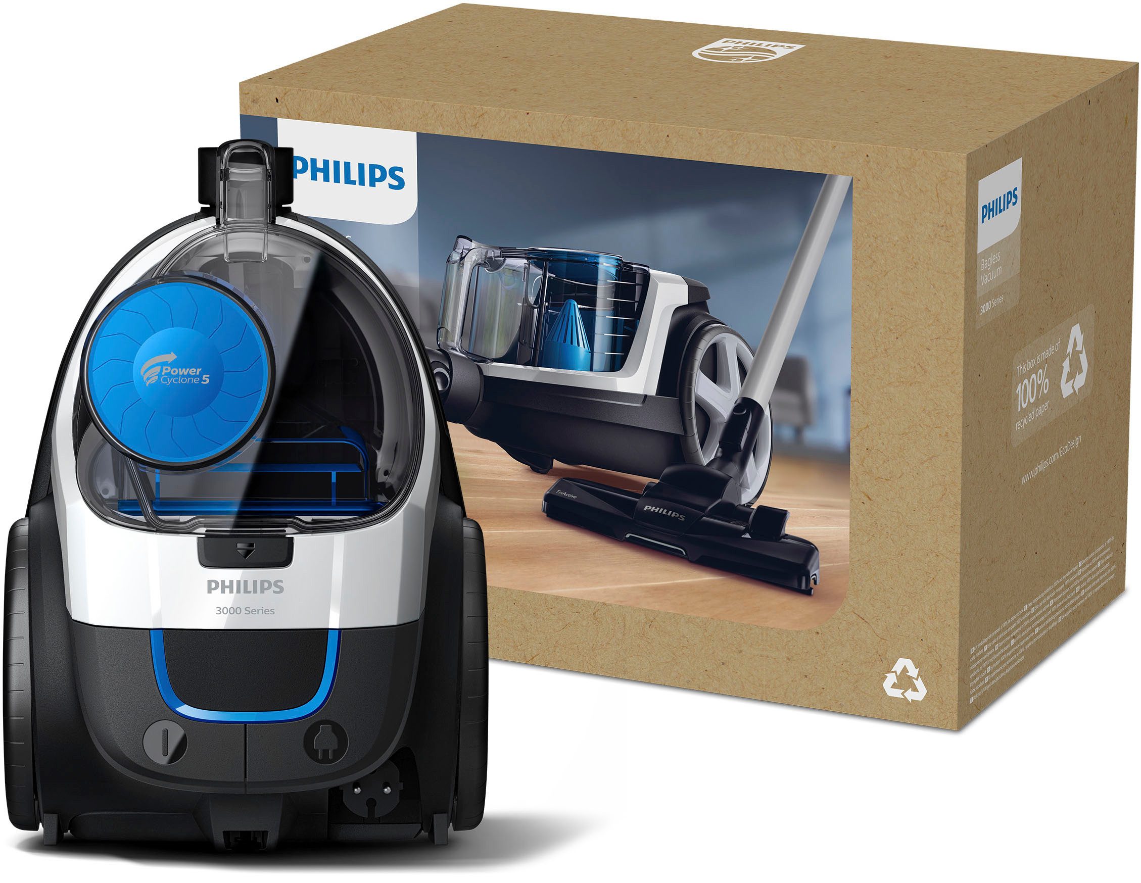 Philips Stofzuiger FC9332/09 met 1,5 l inhoud en tri-active-zuigmond