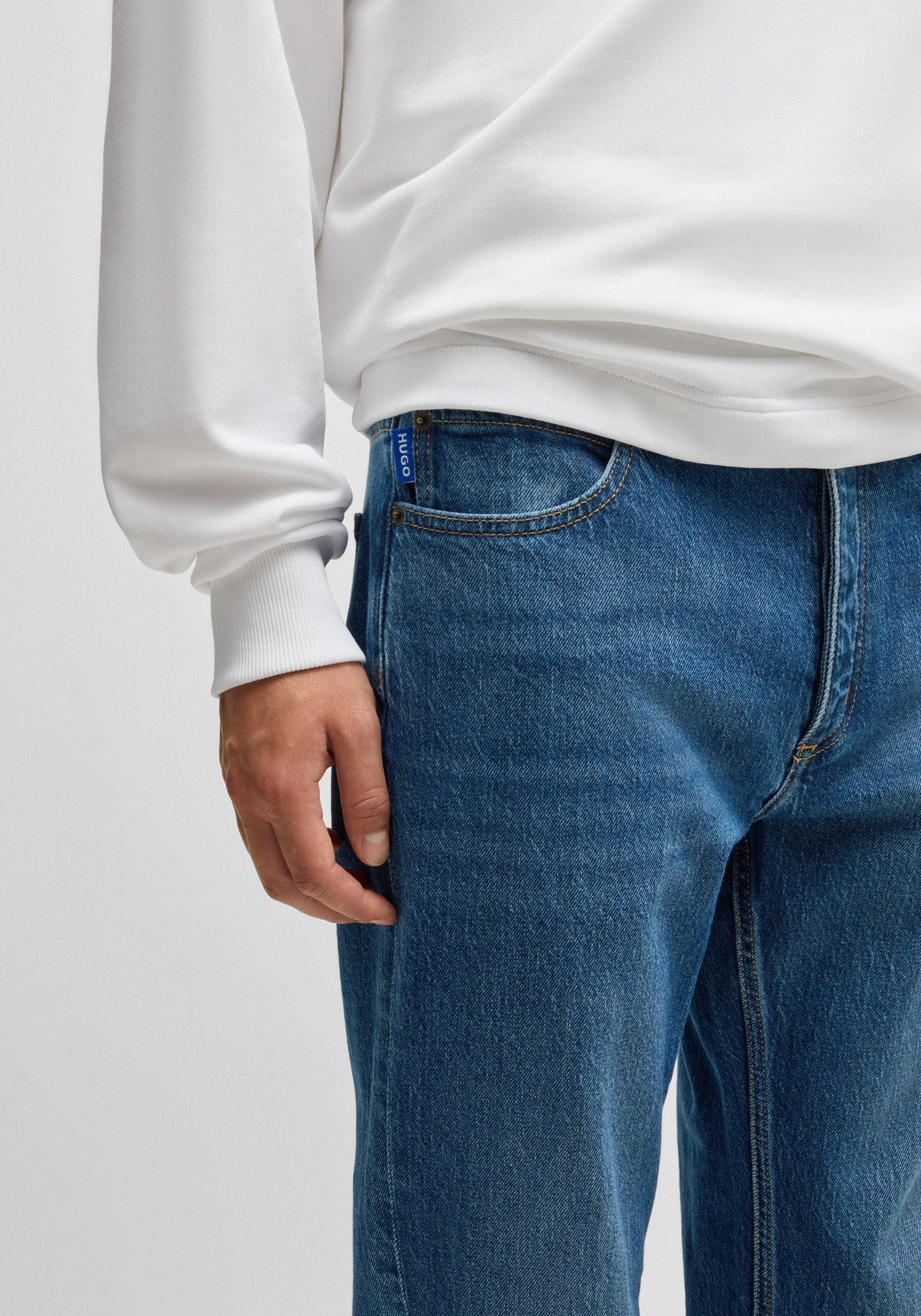 HUGO Blue Tapered jeans Brody met stone-washed-finish