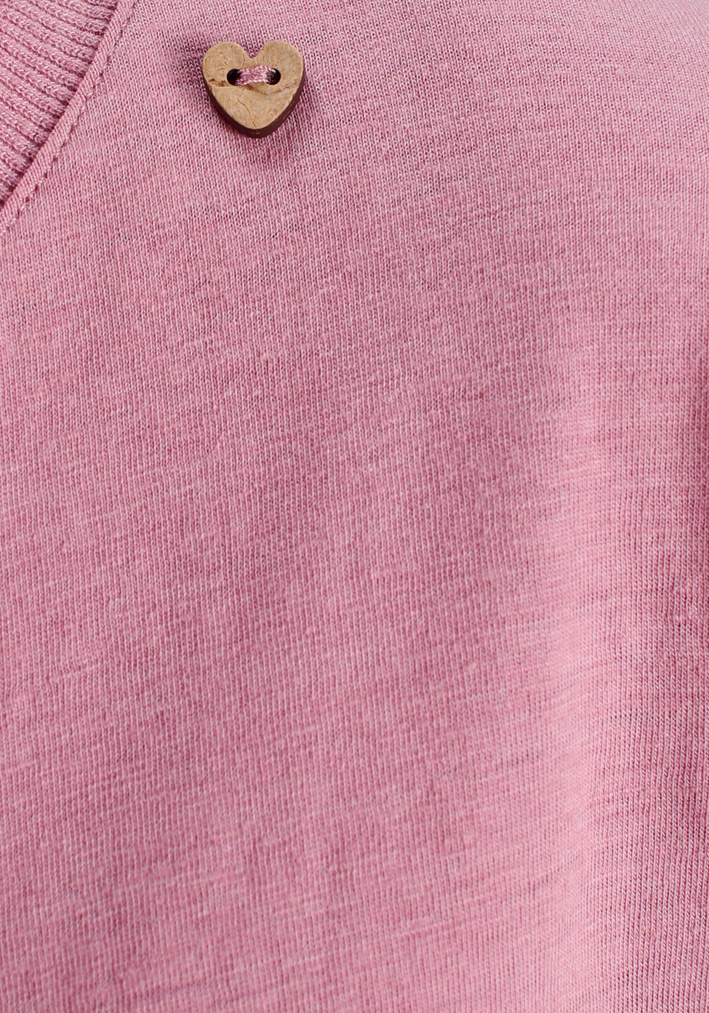 Ragwear Shirt met lange mouwen RAG Longsleeve SHIMONA O PRINTED met voorkantdruk en sierknop, achter langer gesneden