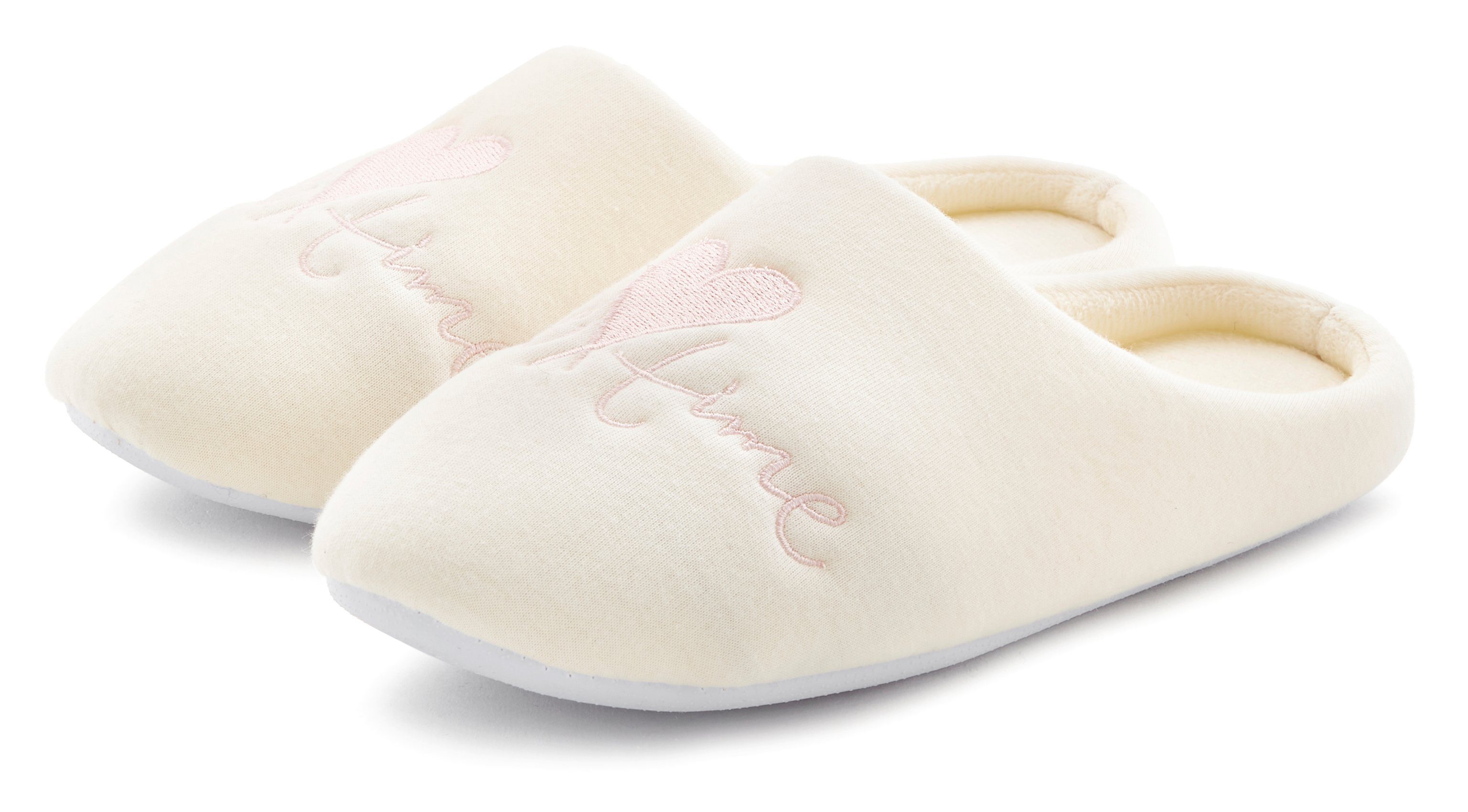 Vivance Pantoffels Pantoffel clog met speelse tekst VEGAN