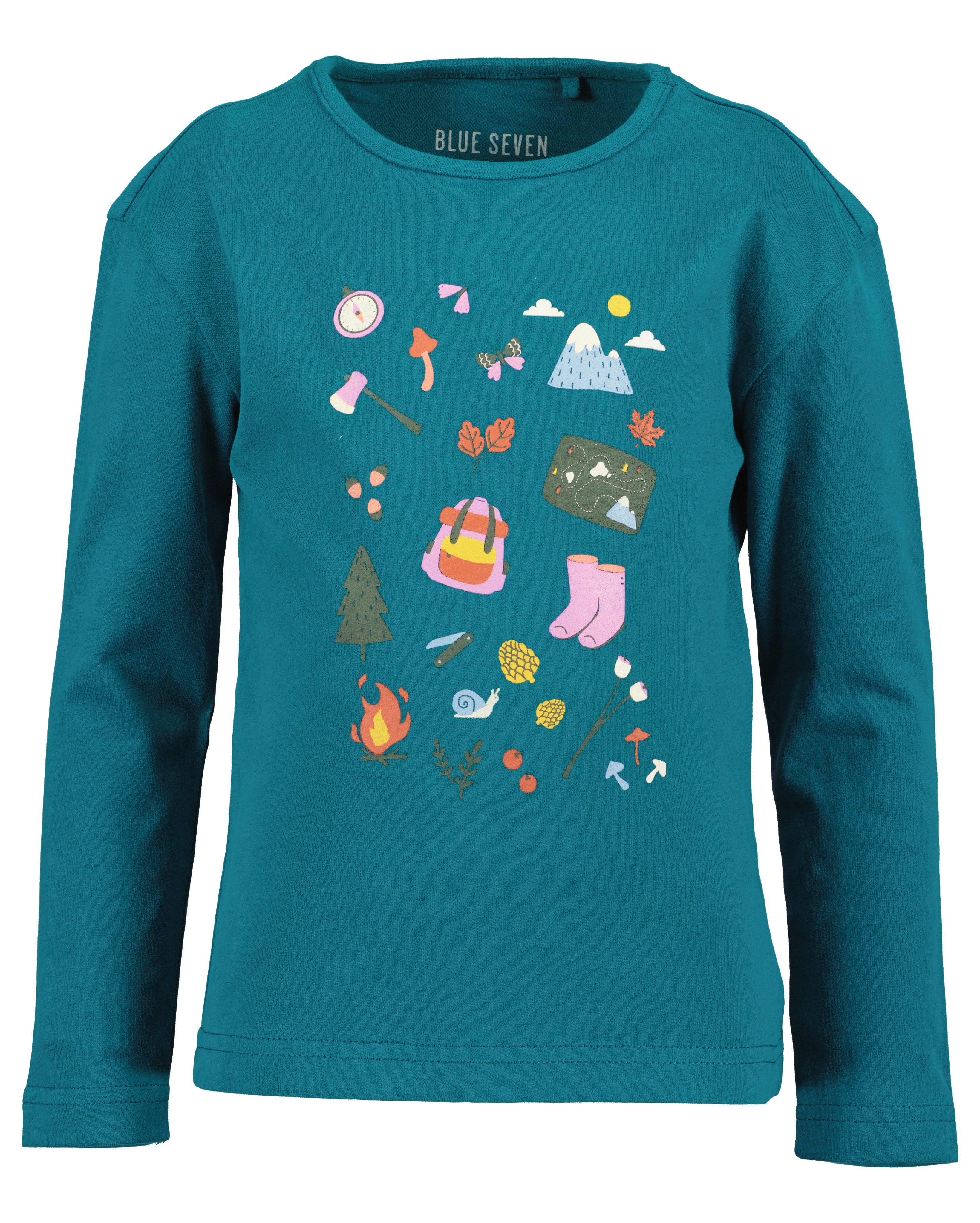 Blue Seven Shirt met lange mouwen met geweldige frontmotieven (set, 2-delig)
