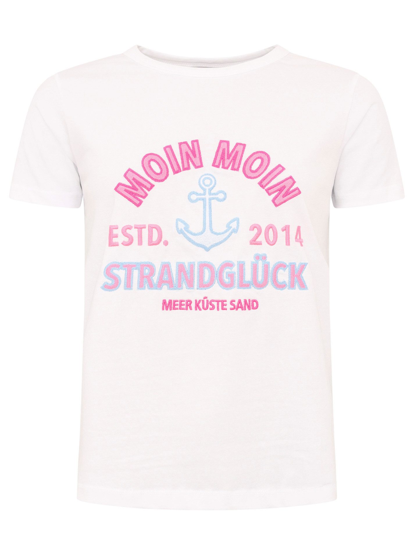 Zwillingsherz T-shirt Moin Moin met maritieme borduursel