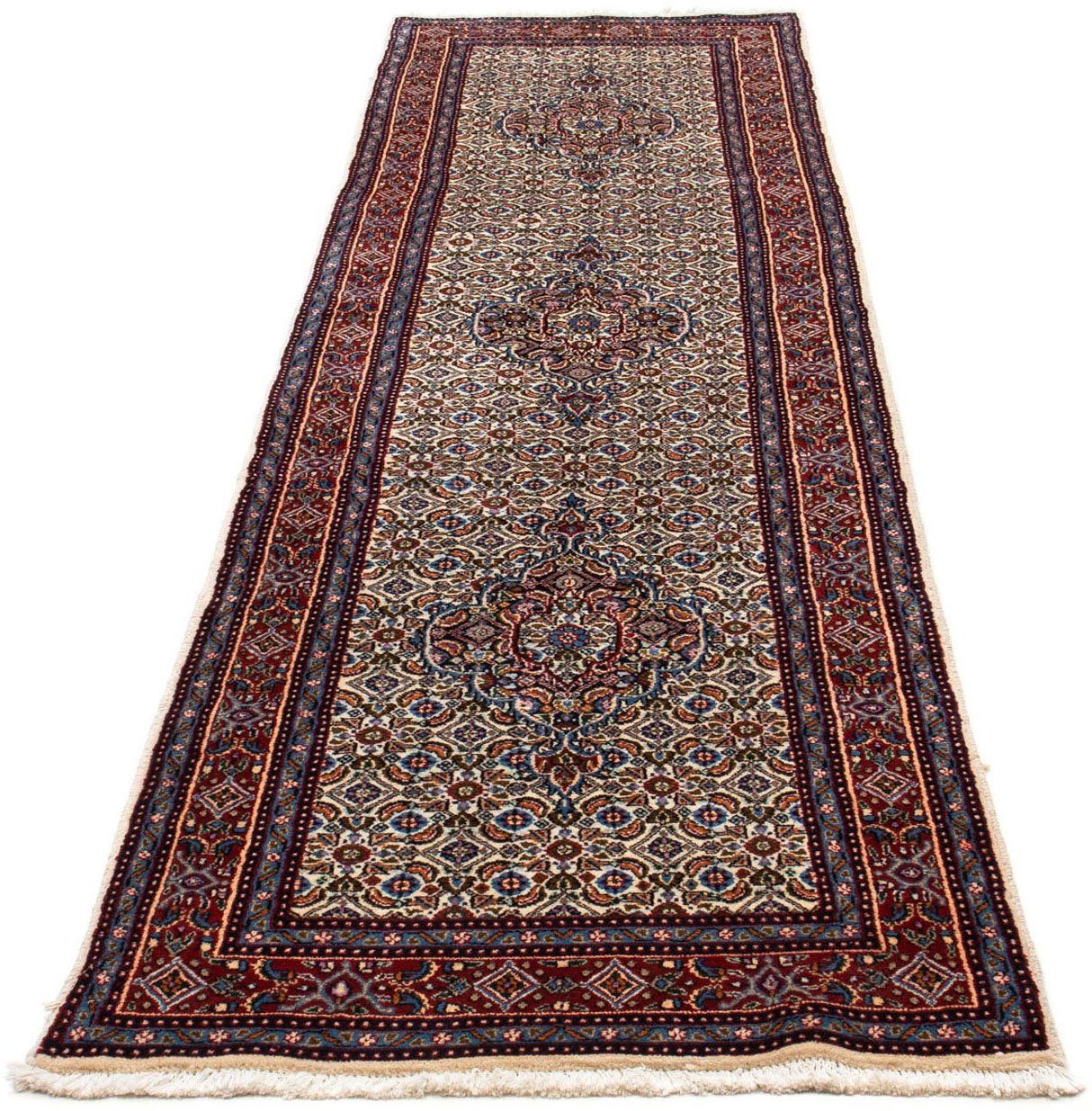 morgenland Wollen kleed Yalameh medaillon Blu scuro 304 x 208 cm Uniek exemplaar met certificaat