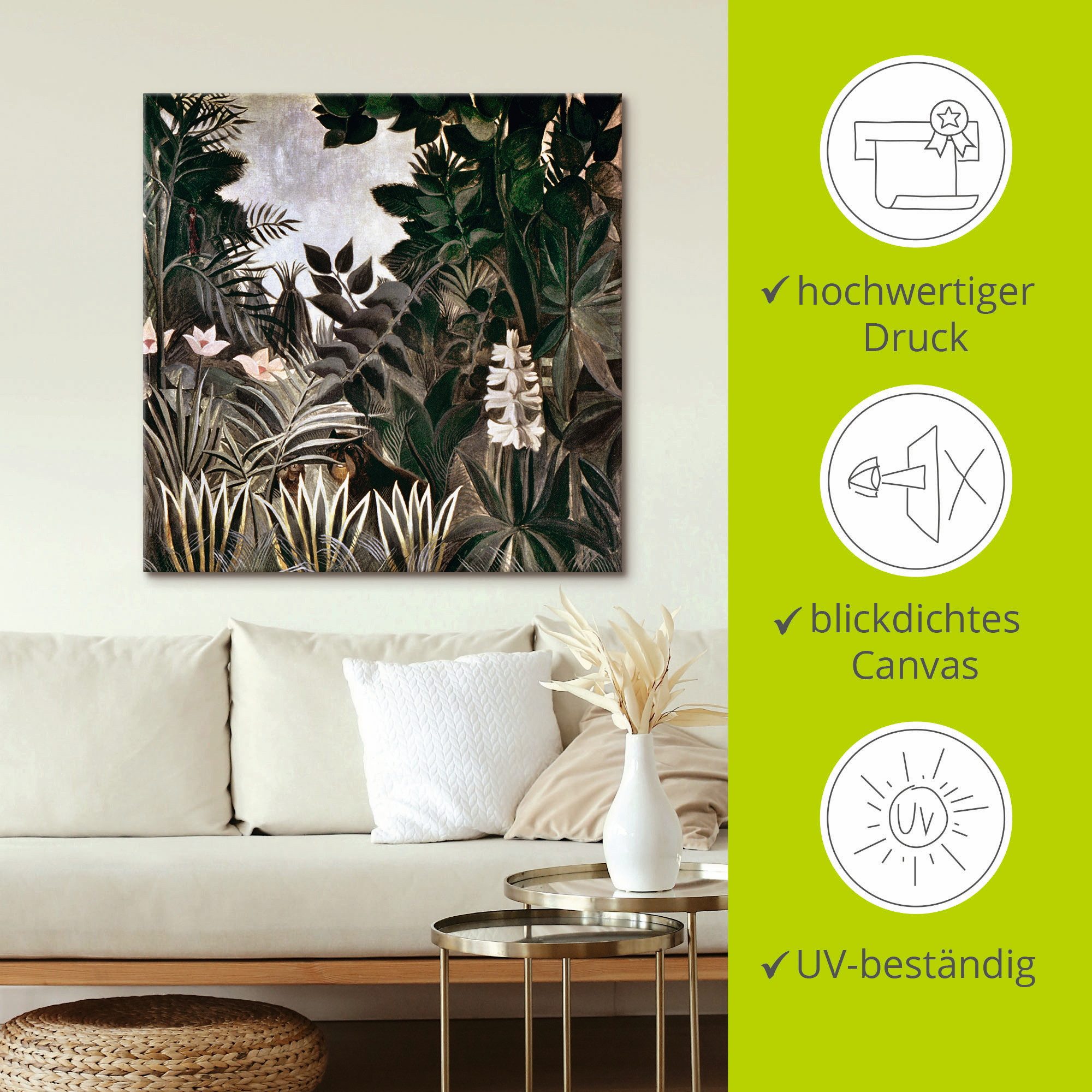 Artland Artprint Jungle, 1909 als artprint op linnen, muursticker in verschillende maten